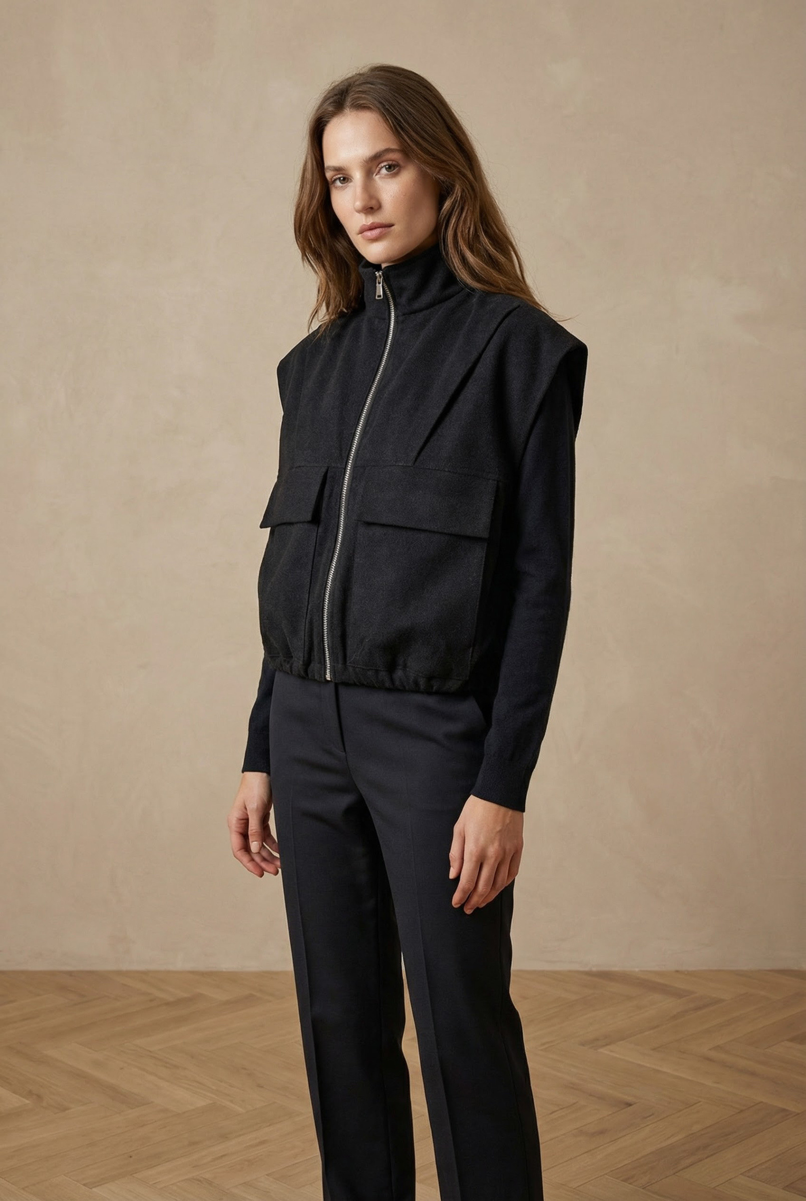 Grossiste Pépouz' Paris - Veste sans manches zippé velours