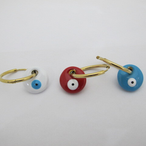 Wholesaler PERLES BLEUES - Stainless Steel Eye Earrings