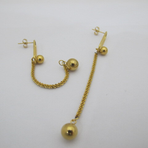 Wholesaler PERLES BLEUES - Chain earrings with pearls in Stainless Steel