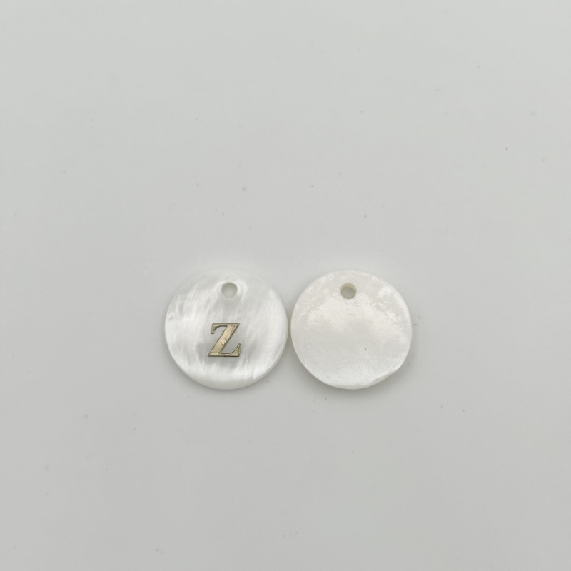 Wholesaler PERLES BLEUES - 10 Pcs Letters Z Round Sequins