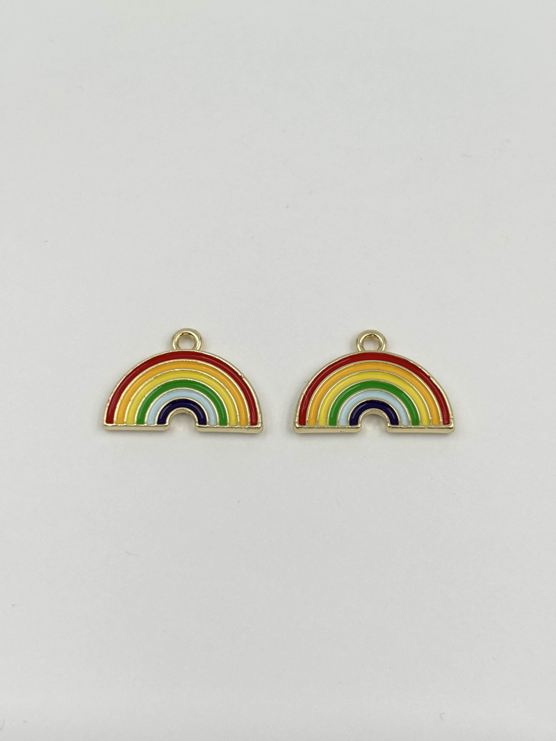 Wholesaler PERLES BLEUES - 10 Enameled Rainbow Pendants
