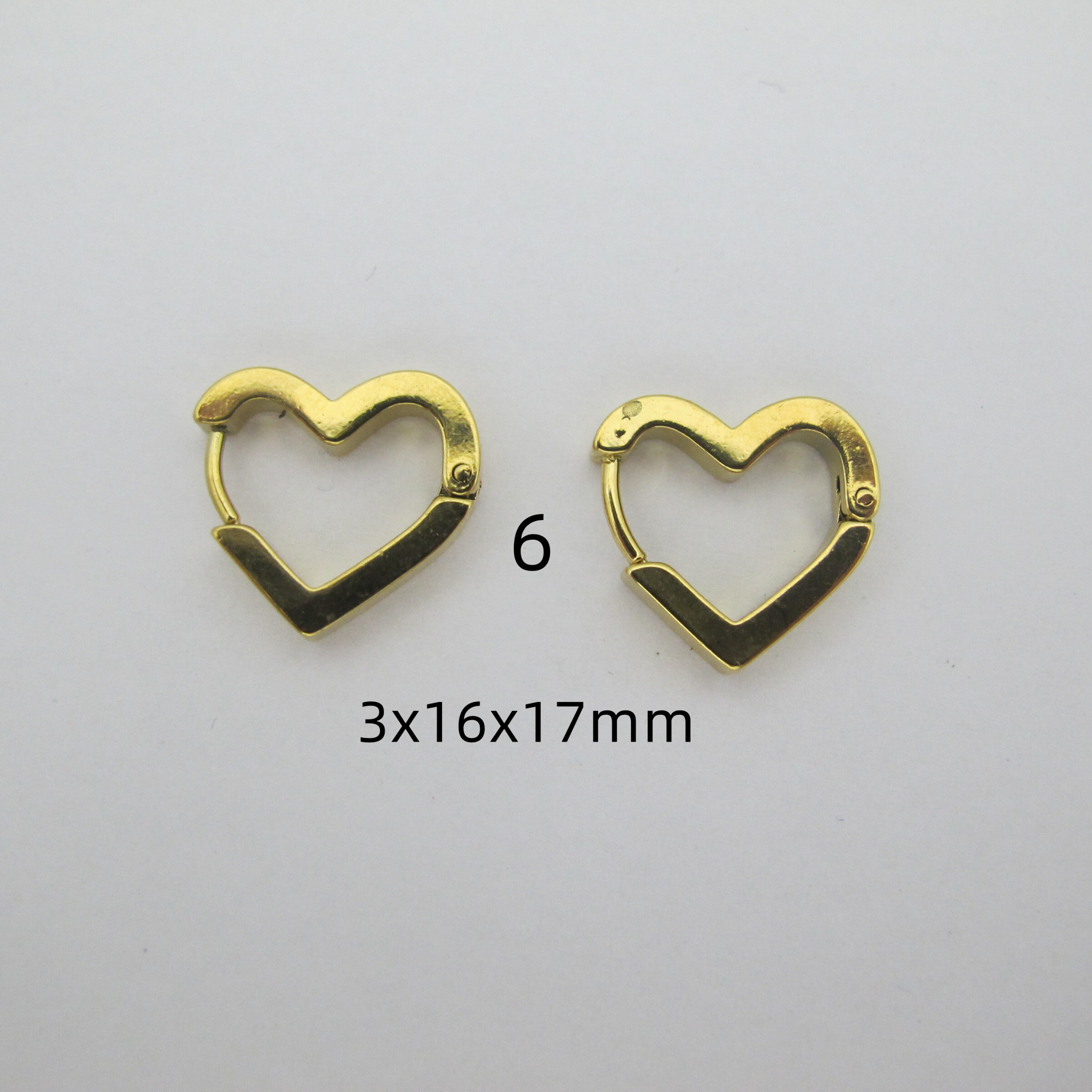 Grossista PERLES BLEUES - 10 pezzi Creole Cuore in acciaio inossidabile
