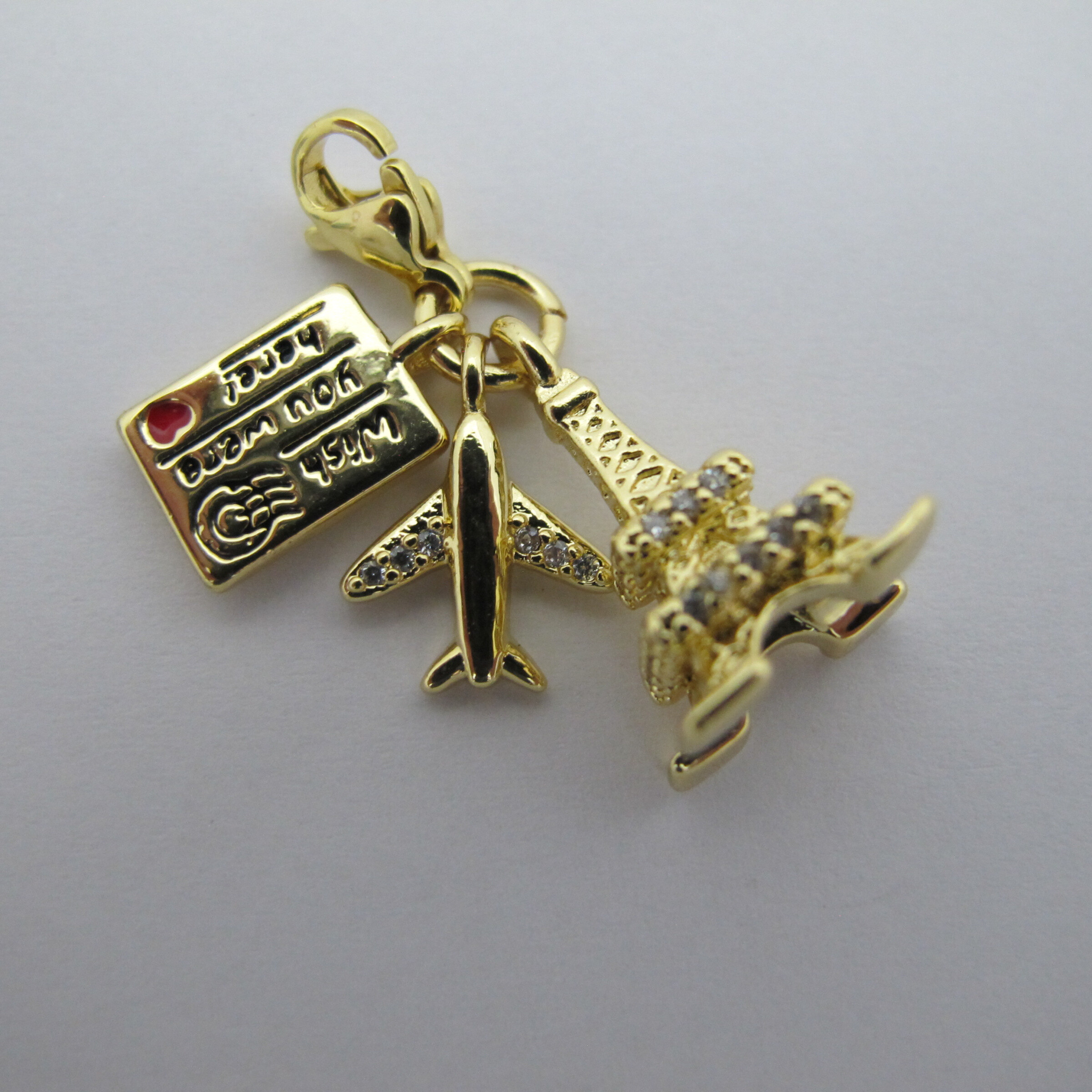 Mayorista PERLES BLEUES - Charms en latón dorado con oro fino