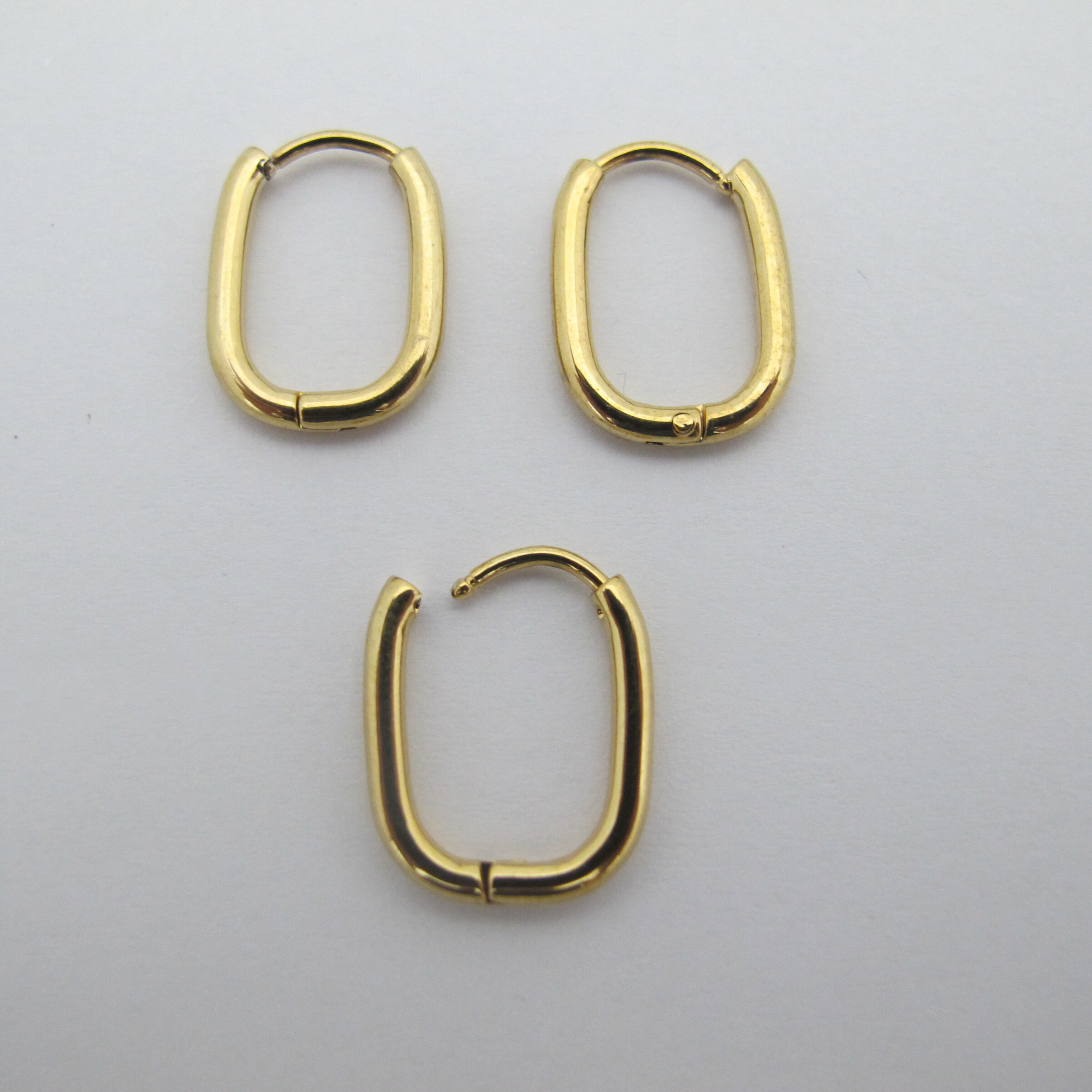 Grossiste PERLES BLEUES - 10 pcs Creoles Trombone 2mm acier