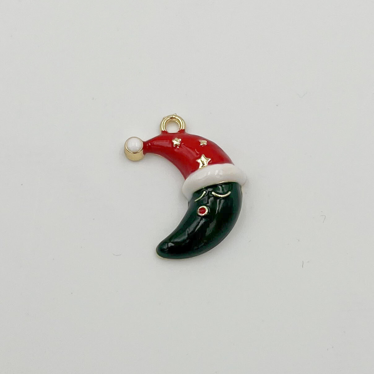 Wholesaler PERLES BLEUES - 20 Pcs of Christmas Moon Sequins Enamel in Zamak