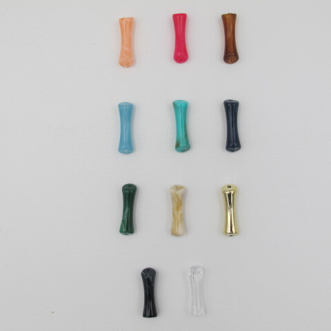 Wholesaler PERLES BLEUES - 50 Pcs Octagonal Acrylic Tube Beads 27x8mm