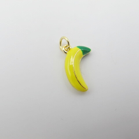 Wholesaler PERLES BLEUES - Banana charm with golden gold ring