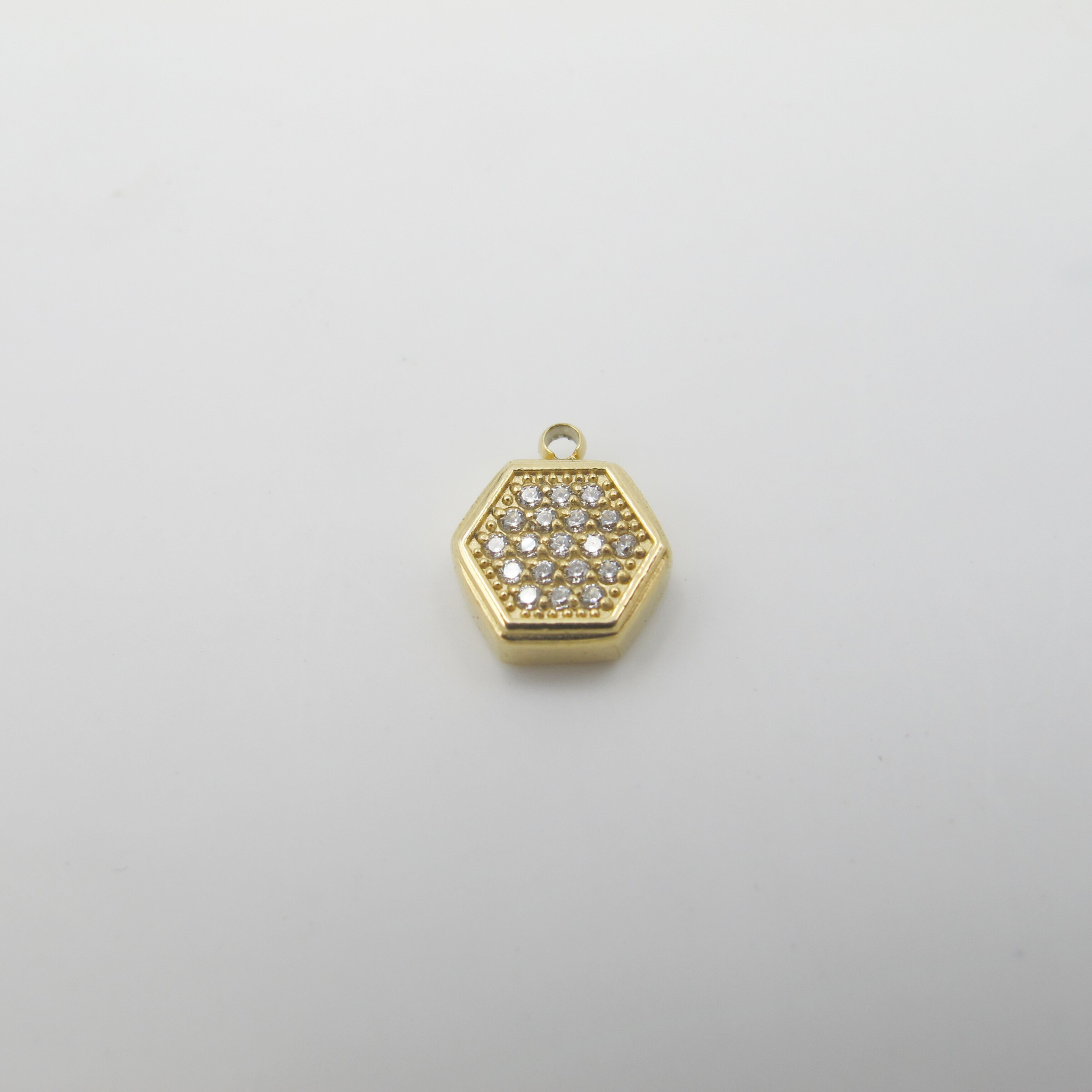 Wholesaler PERLES BLEUES - Hexagon pendants Strasse Stainless steel glass