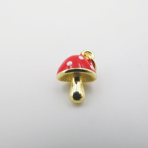 Wholesaler PERLES BLEUES - Mushroom charm with fine gold ring