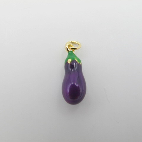 Wholesaler PERLES BLEUES - Aubergine charm with golden gold ring