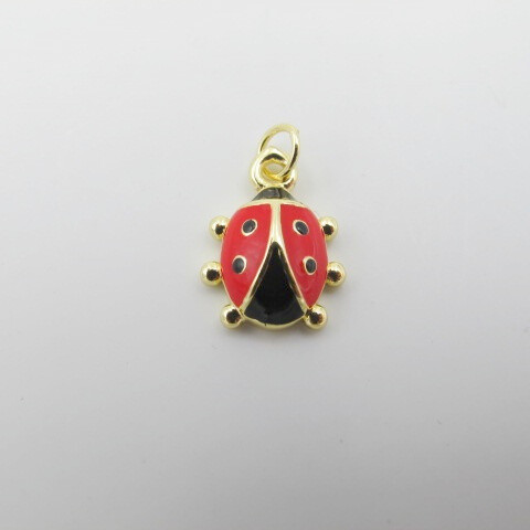 Wholesaler PERLES BLEUES - Beetle charm with golden gold ring