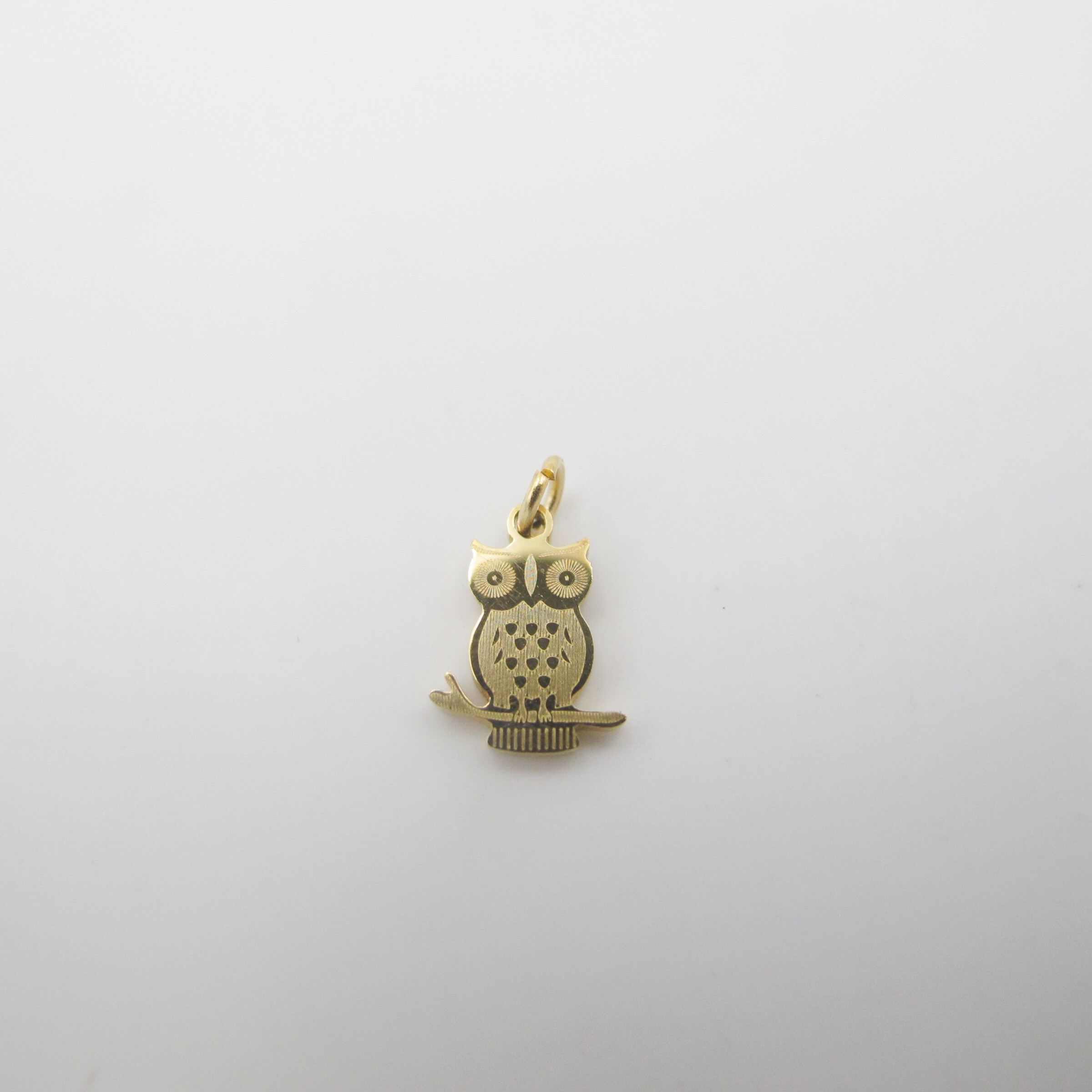 Wholesaler PERLES BLEUES - Owl charm with stainless steel ring