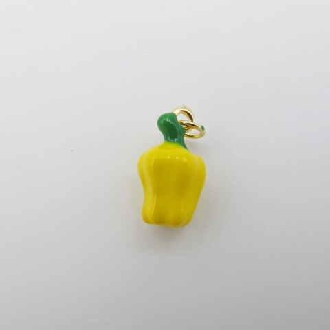 Wholesaler PERLES BLEUES - Yellow chili pavement with golden gold ring