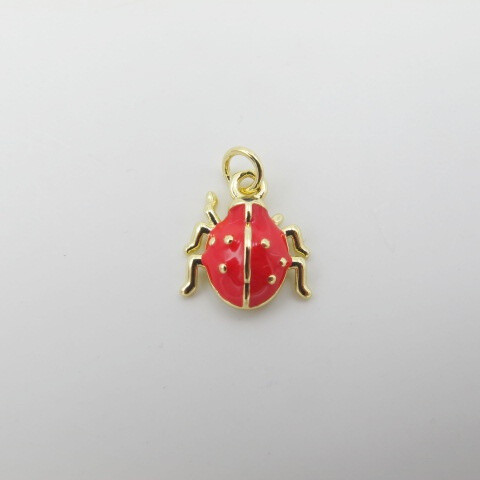 Wholesaler PERLES BLEUES - Insect charm with golden gold ring