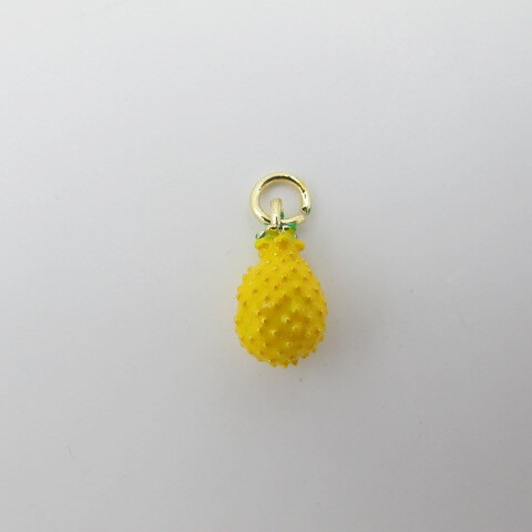 Wholesaler PERLES BLEUES - Pineapple charm with golden gold ring