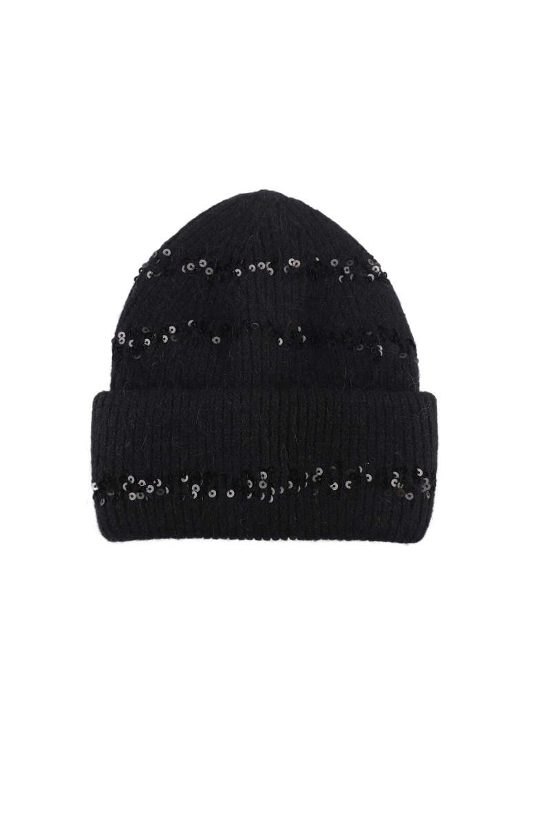 Großhändler Phanie Mode (Phanie accessories) - Gerippte Strickmütze mit Pailletten