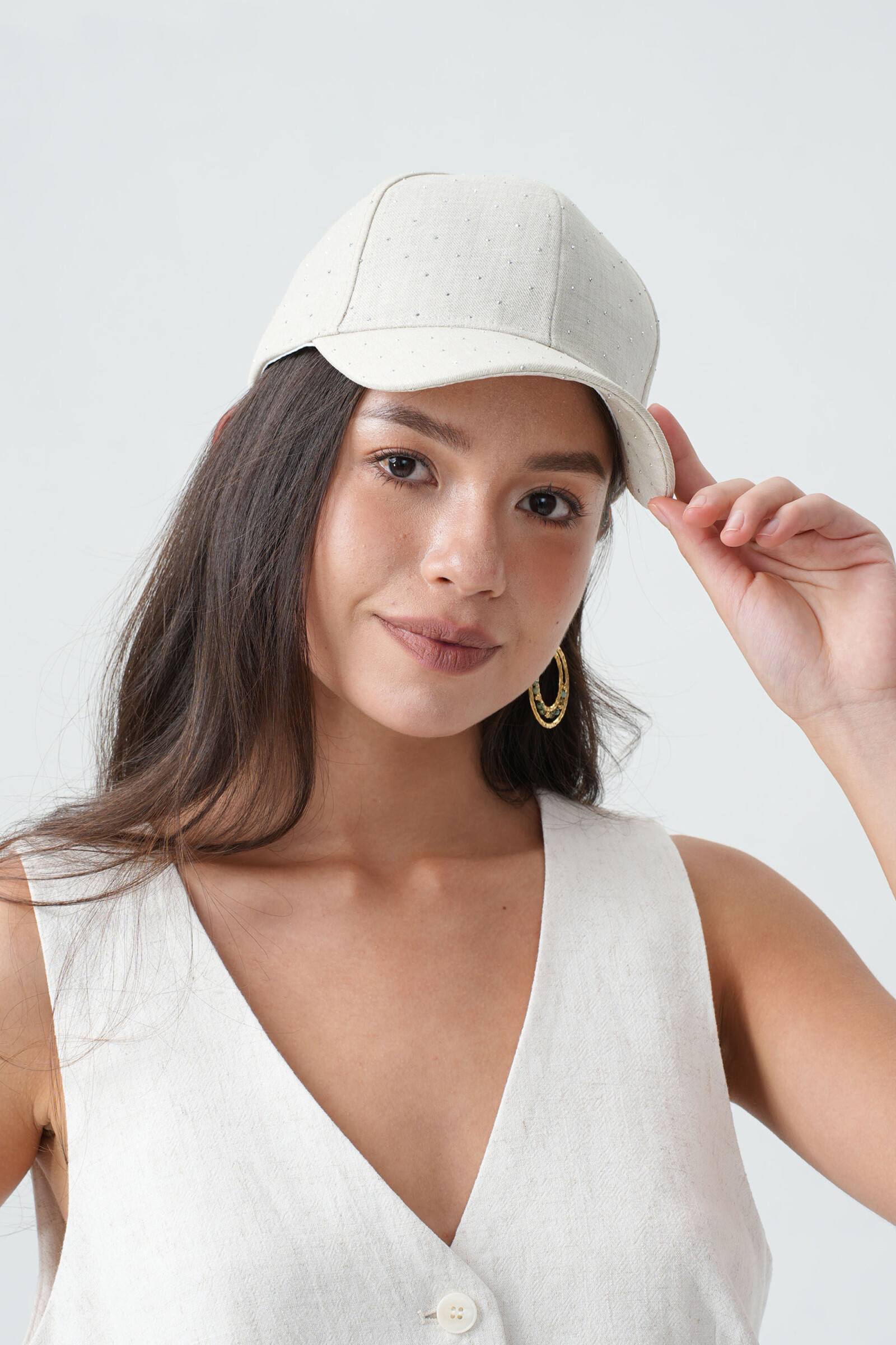 Großhändler Phanie Mode (Phanie accessories) - Stoffkappe mit Strasssteinen