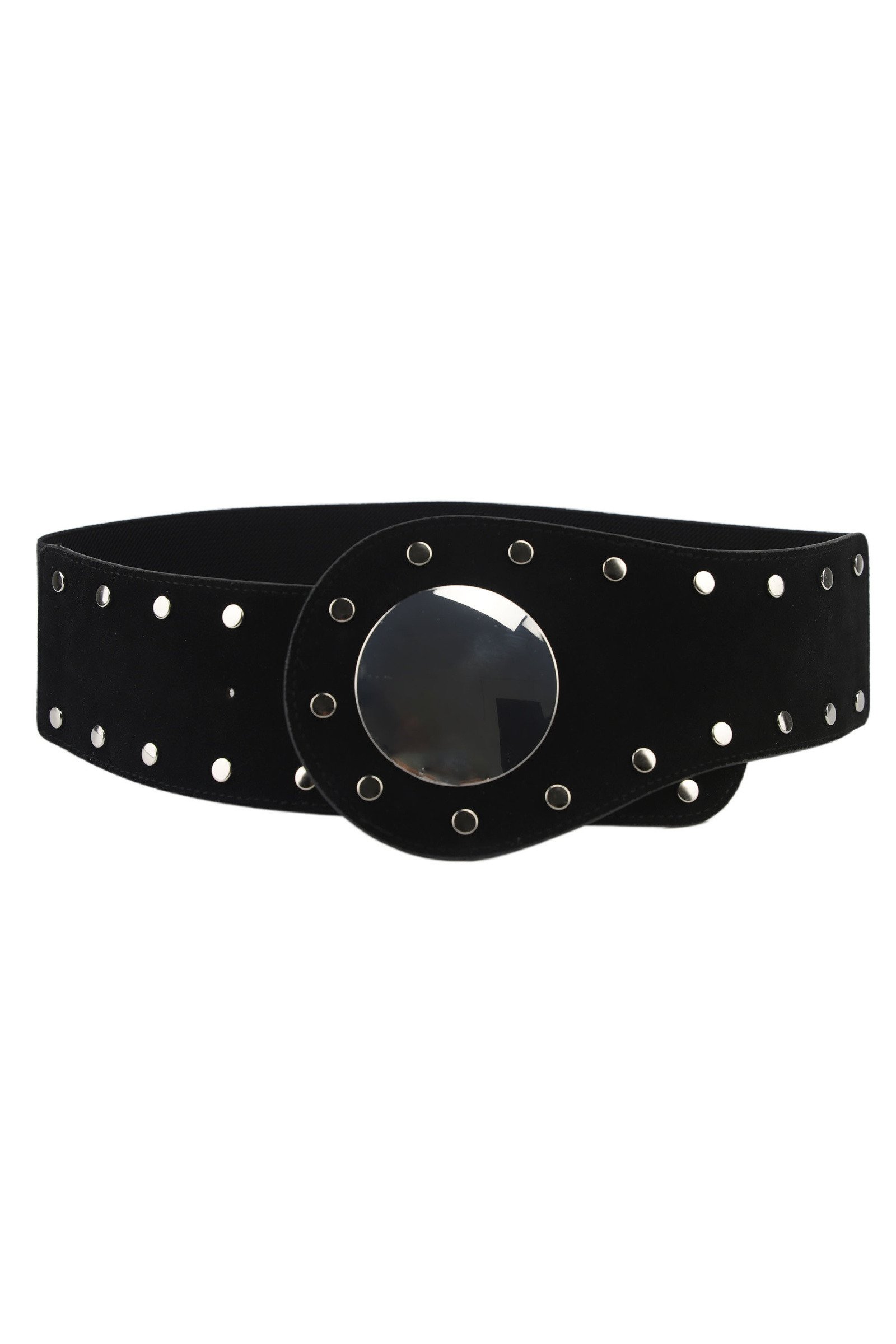 Wholesaler Phanie Mode (Phanie accessories) - Wide elastic belt - Decorative studs & round golden buckle