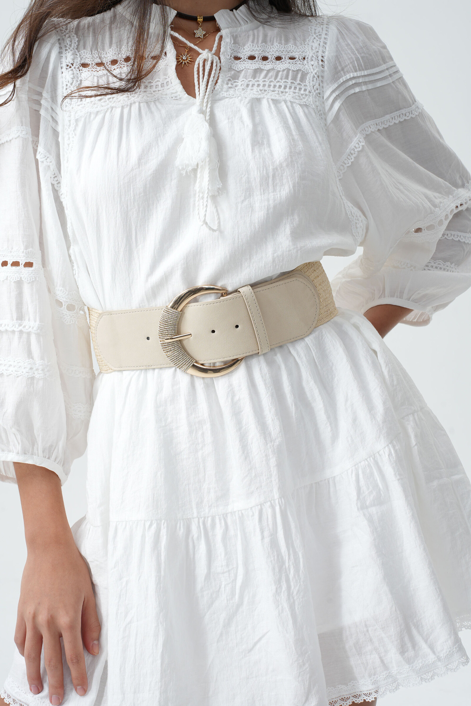 Grossiste Phanie Mode (Phanie accessories) - Ceinture élastique en paille large