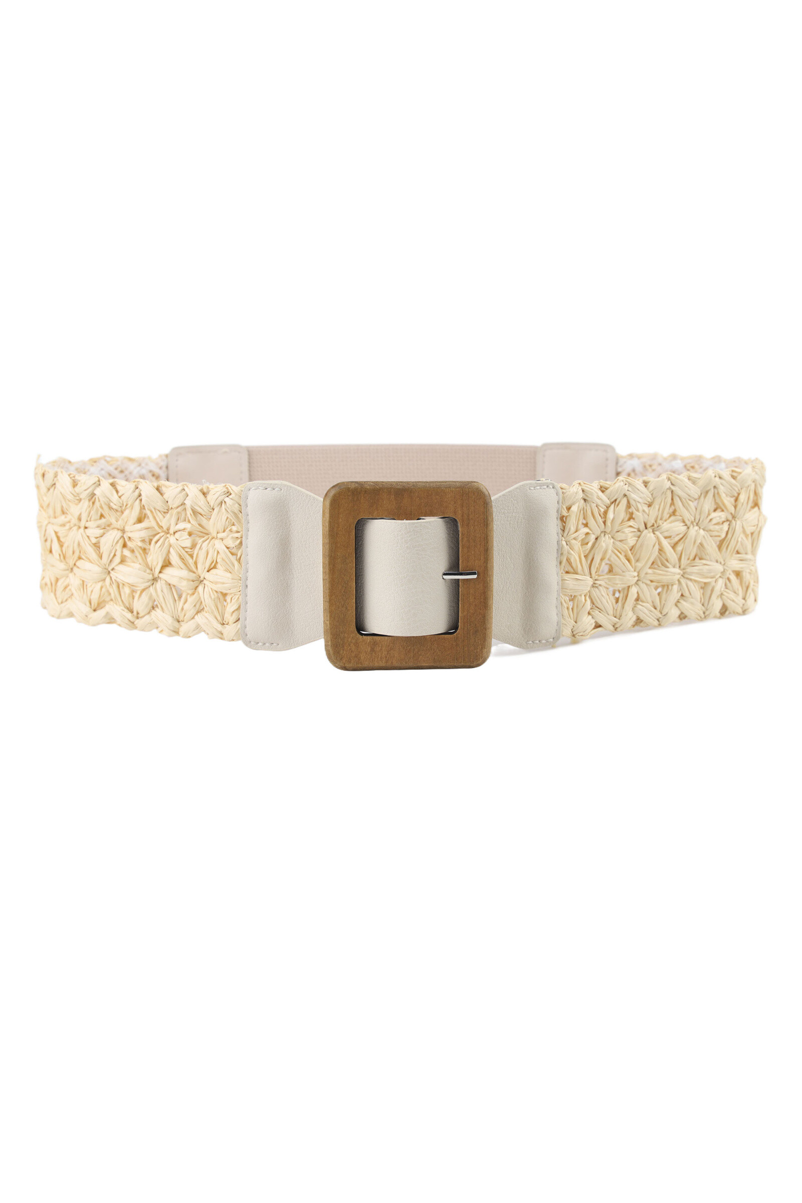Wholesaler Phanie Mode (Phanie accessories) - Elastic belt with wooden buckle and braided paper part