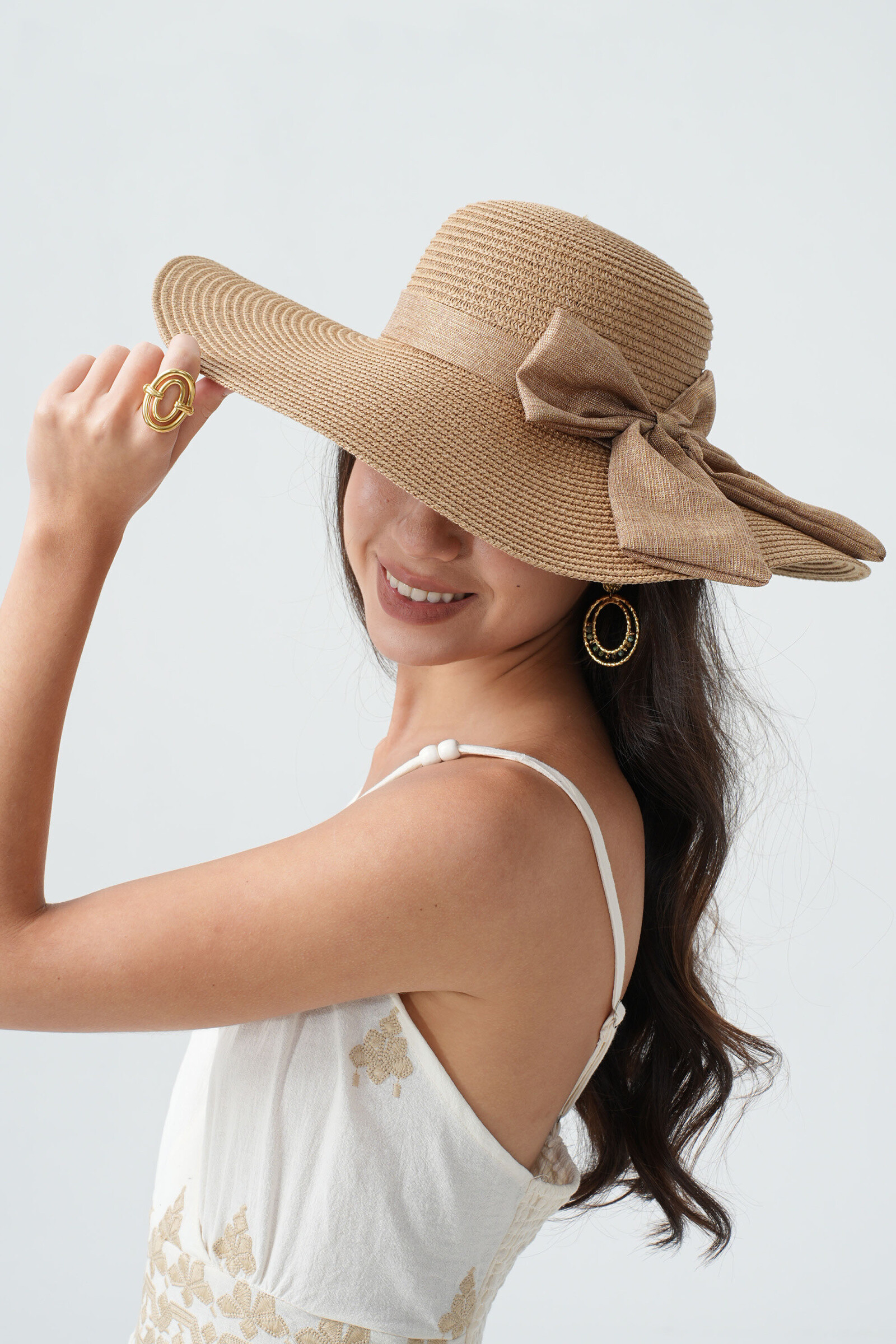 Grossiste Phanie Mode (Phanie accessories) - Chapeau effet paille capeline à ruban