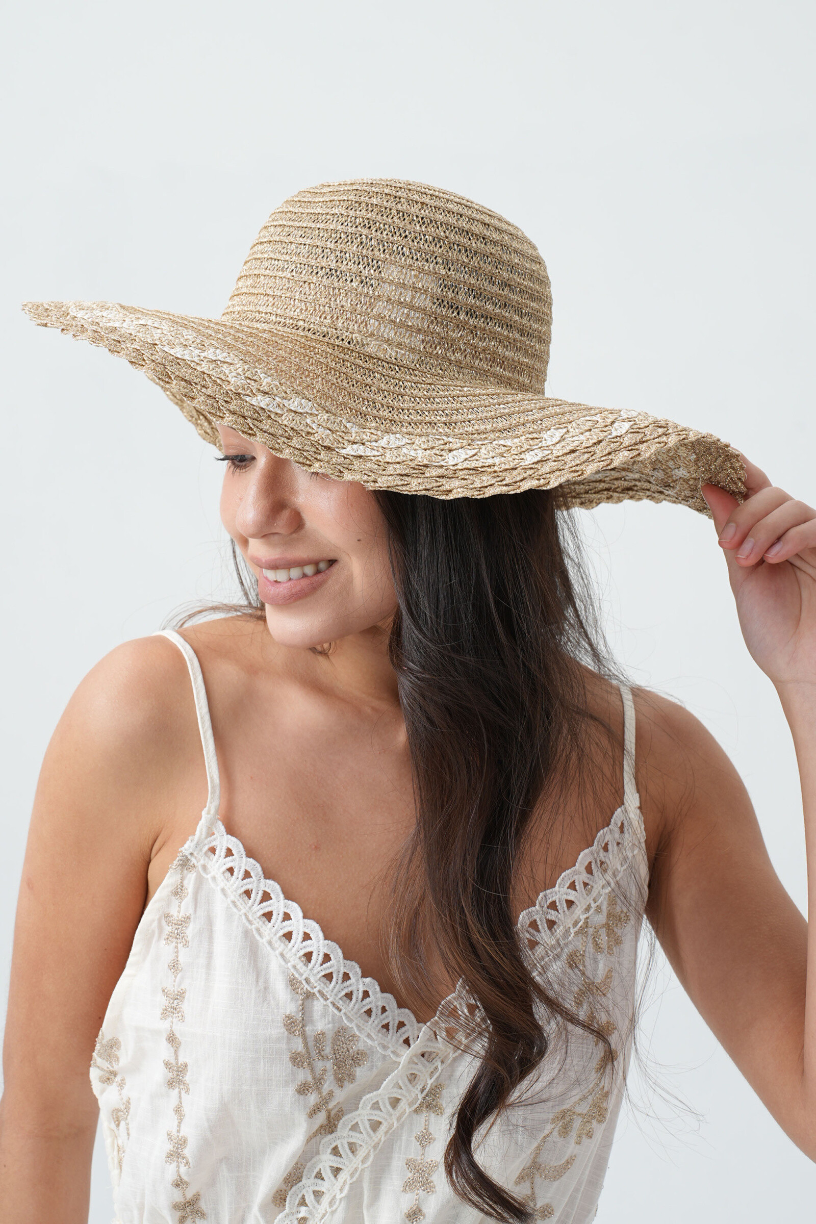 Wholesaler Phanie Mode (Phanie accessories) - Paper and lurex capeline