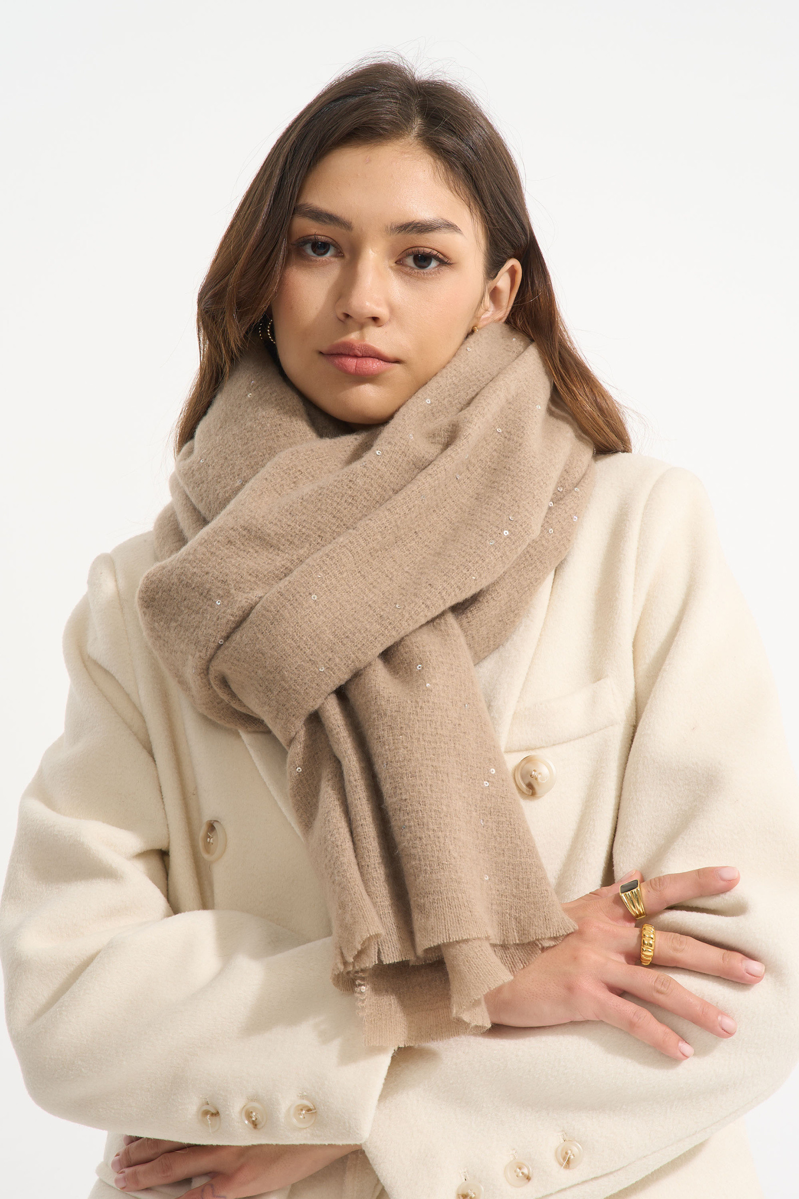 Wholesaler Phanie Mode (Phanie accessories) - GLITTERING SCARVES WITH SEQUINS