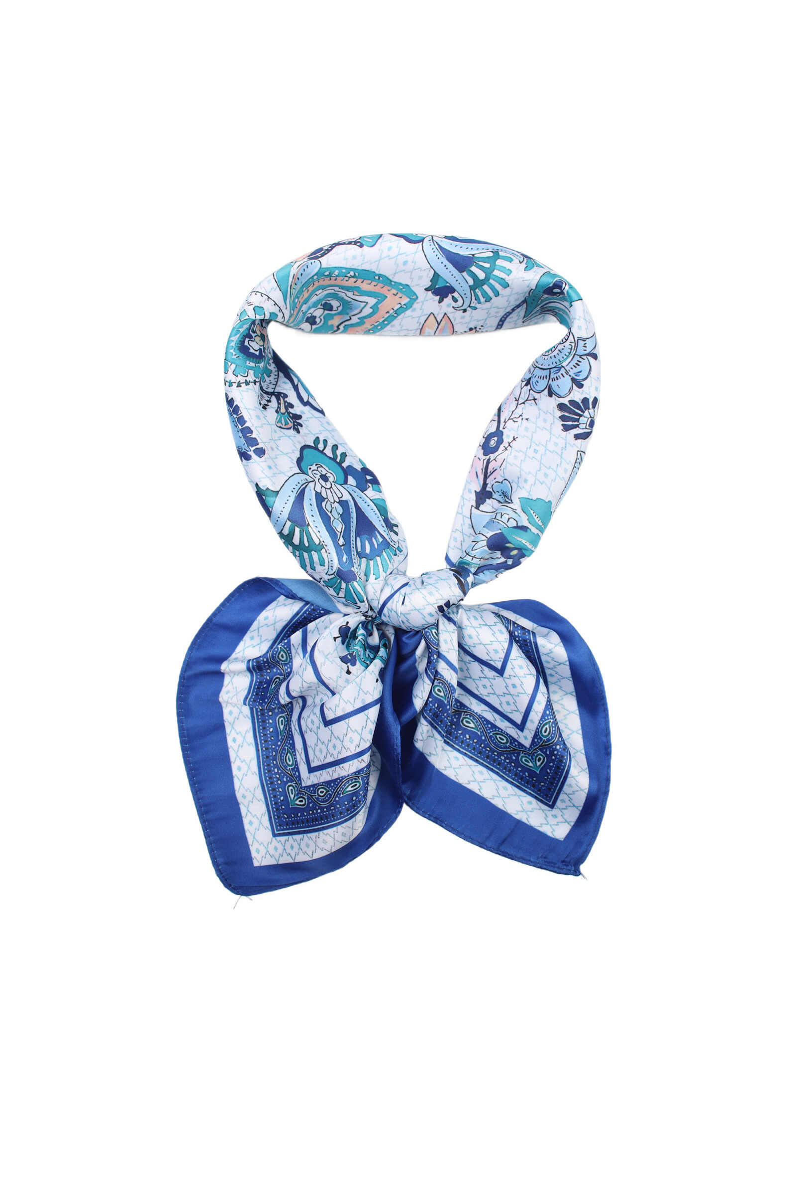 Wholesaler Phanie Mode (Phanie accessories) - Small satin square touch printed silk Bandana