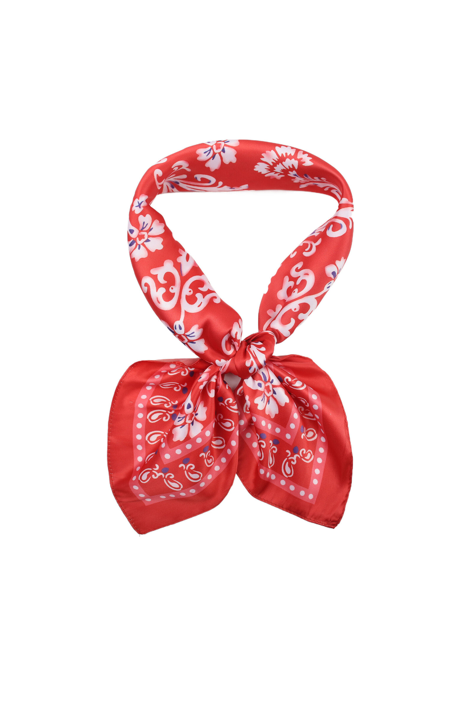 Wholesaler Phanie Mode (Phanie accessories) - Small satin square touch print ethnic cashmere print