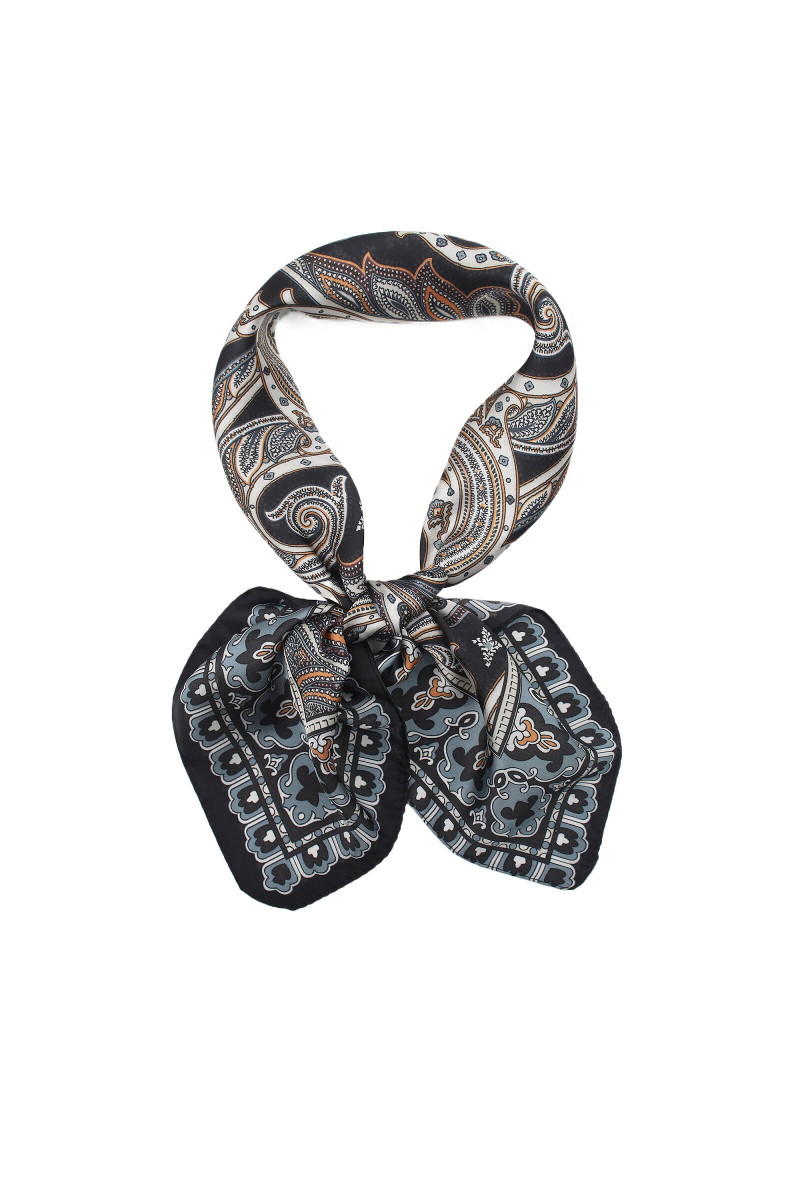 Grossista Phanie Mode (Phanie accessories) - Piccolo raso a touch quadrato stampato in seta cashmere