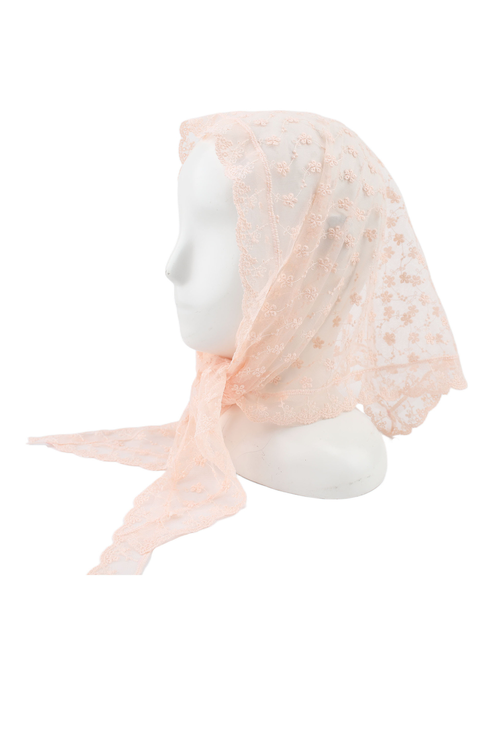 Grossista Phanie Mode (Phanie accessories) - Foulard triangolare in pizzo ricamato fine