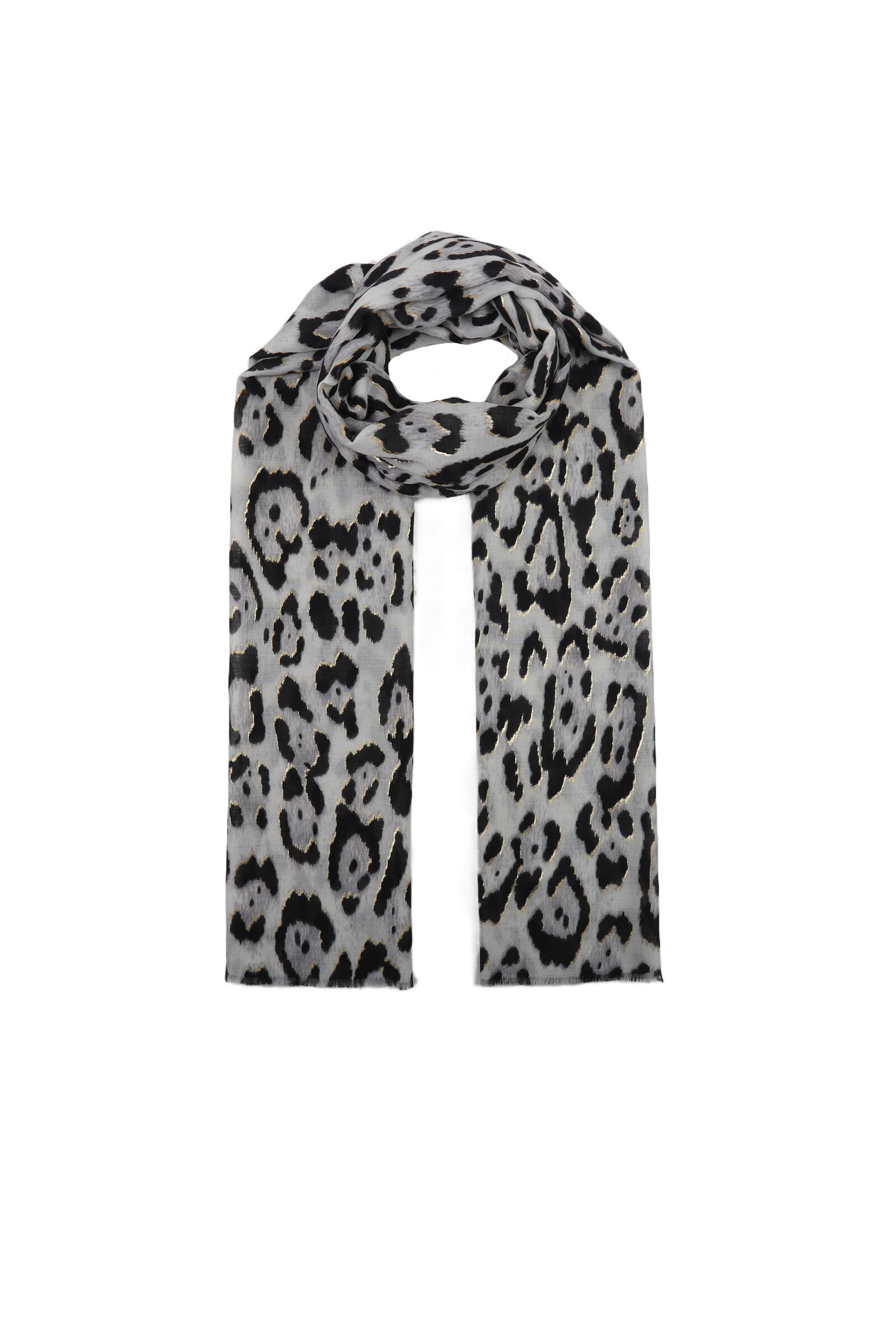Mayorista Phanie Mode (Phanie accessories) - Leopardo bufanda impresa con papel dorado