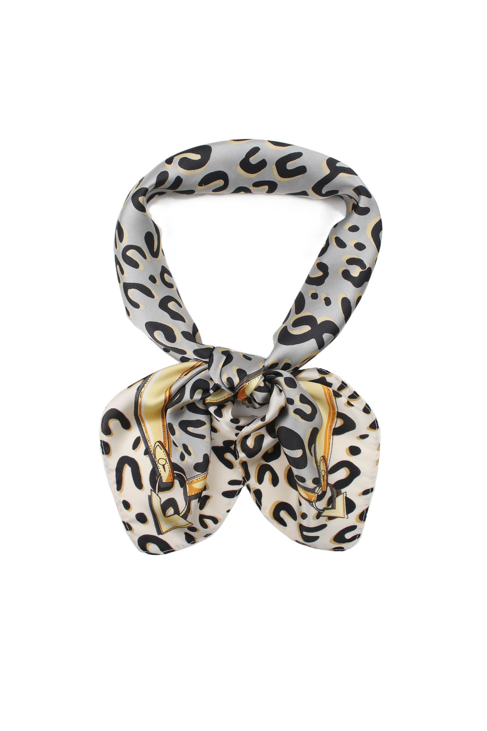 Wholesaler Phanie Mode (Phanie accessories) - Small satin square touch -printed leopard print