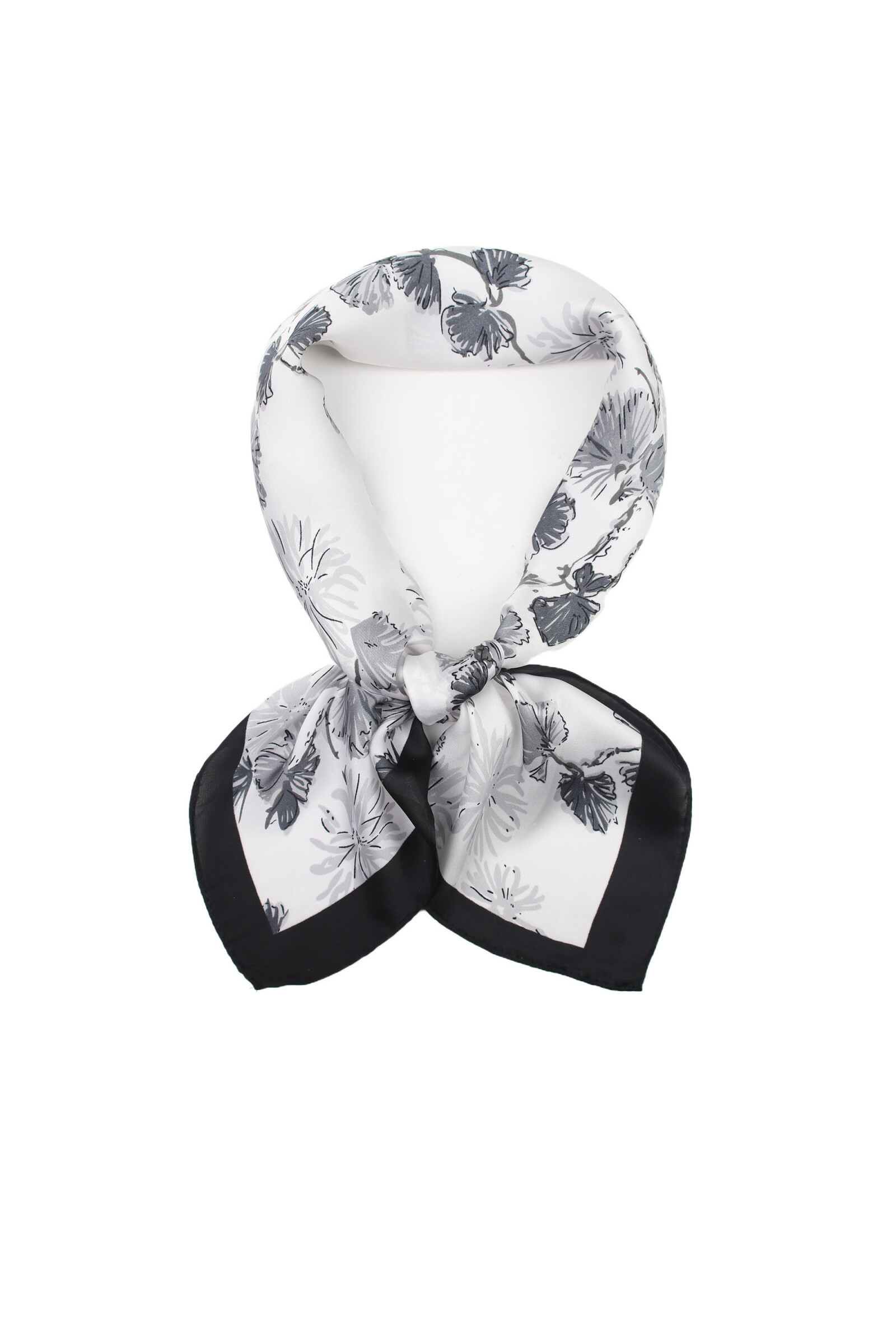 Wholesaler Phanie Mode (Phanie accessories) - Small satin square touch printed leaves
