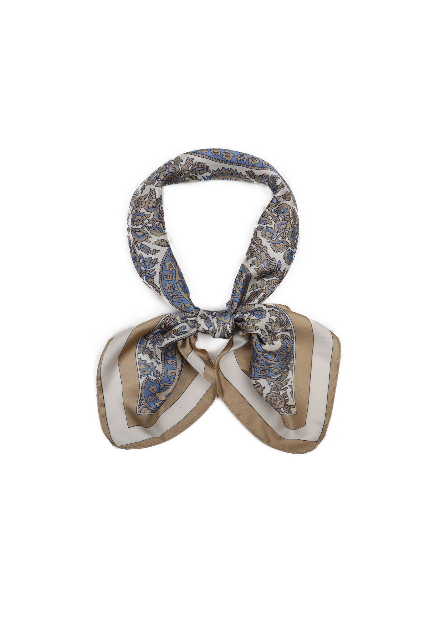 Wholesaler Phanie Mode (Phanie accessories) - Small satin square touch printed silk cashmere