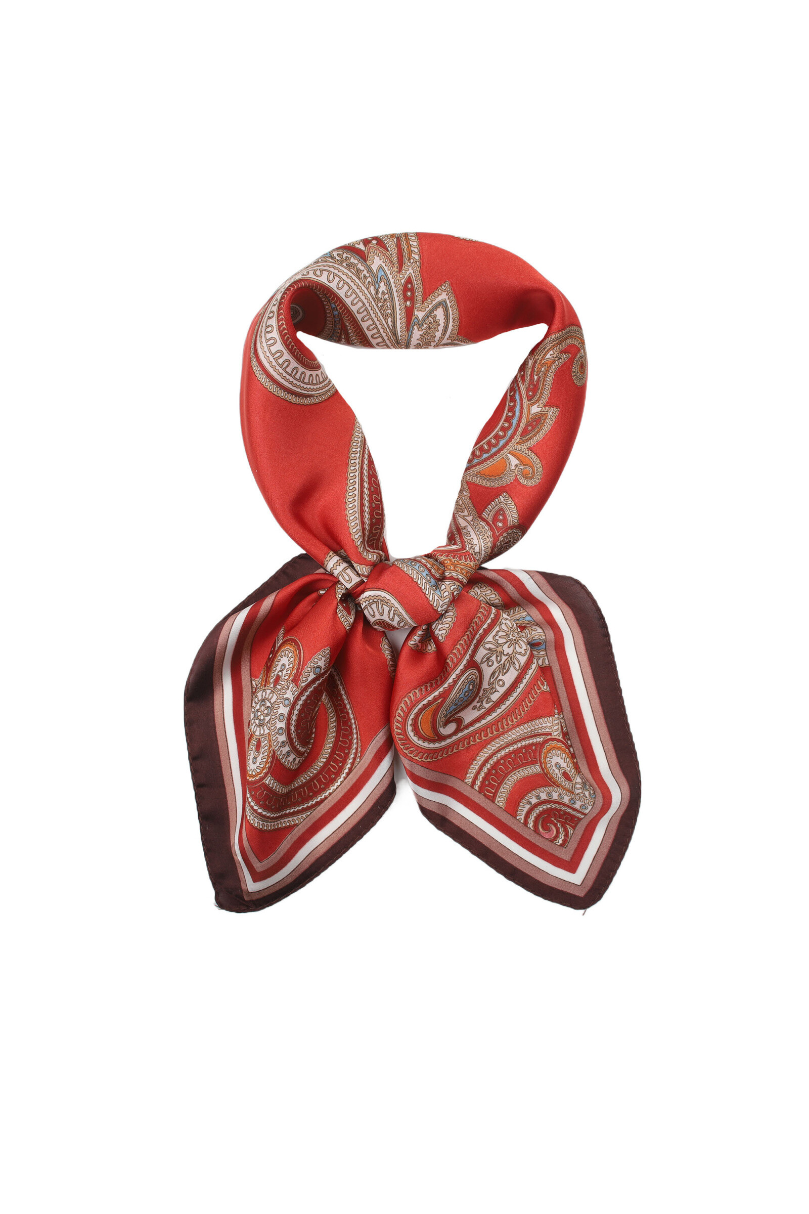 Grossista Phanie Mode (Phanie accessories) - Piccolo raso a touch quadrato stampato in seta cashmere