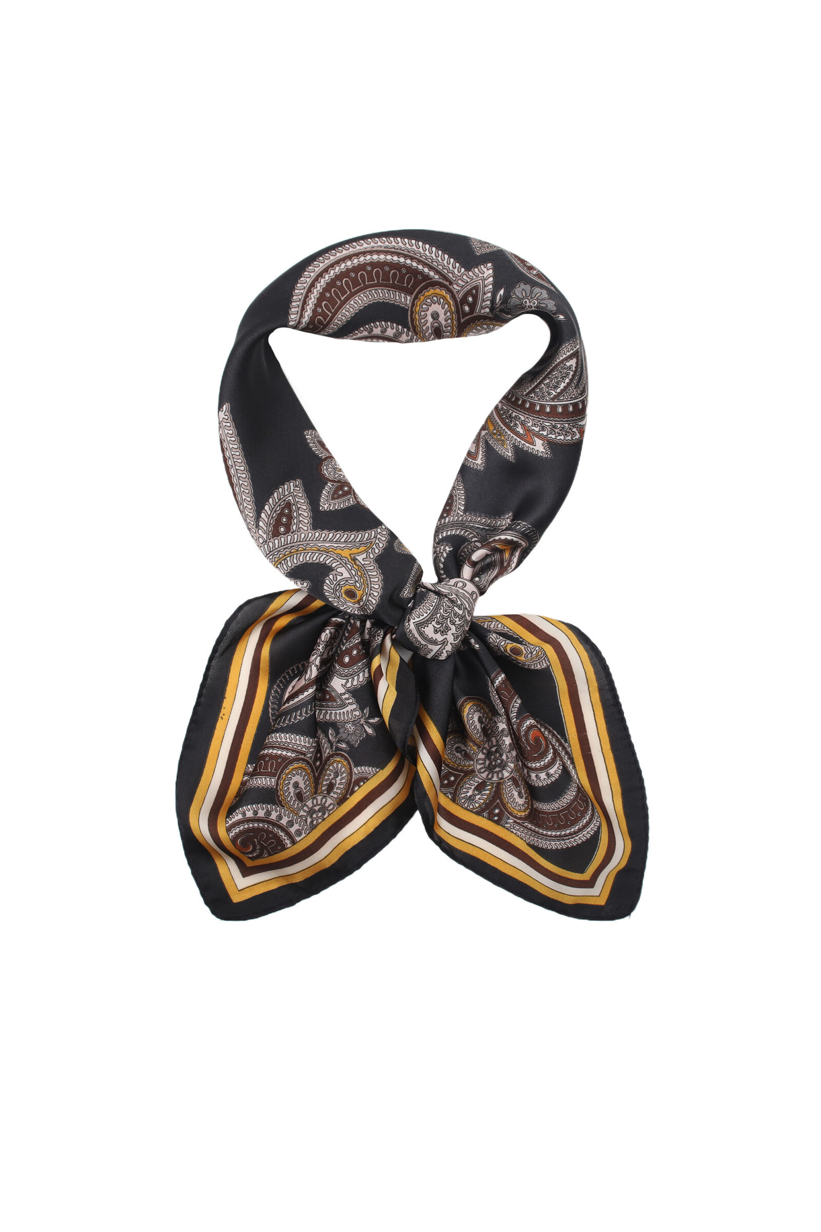 Wholesaler Phanie Mode (Phanie accessories) - Small satin square touch printed silk cashmere