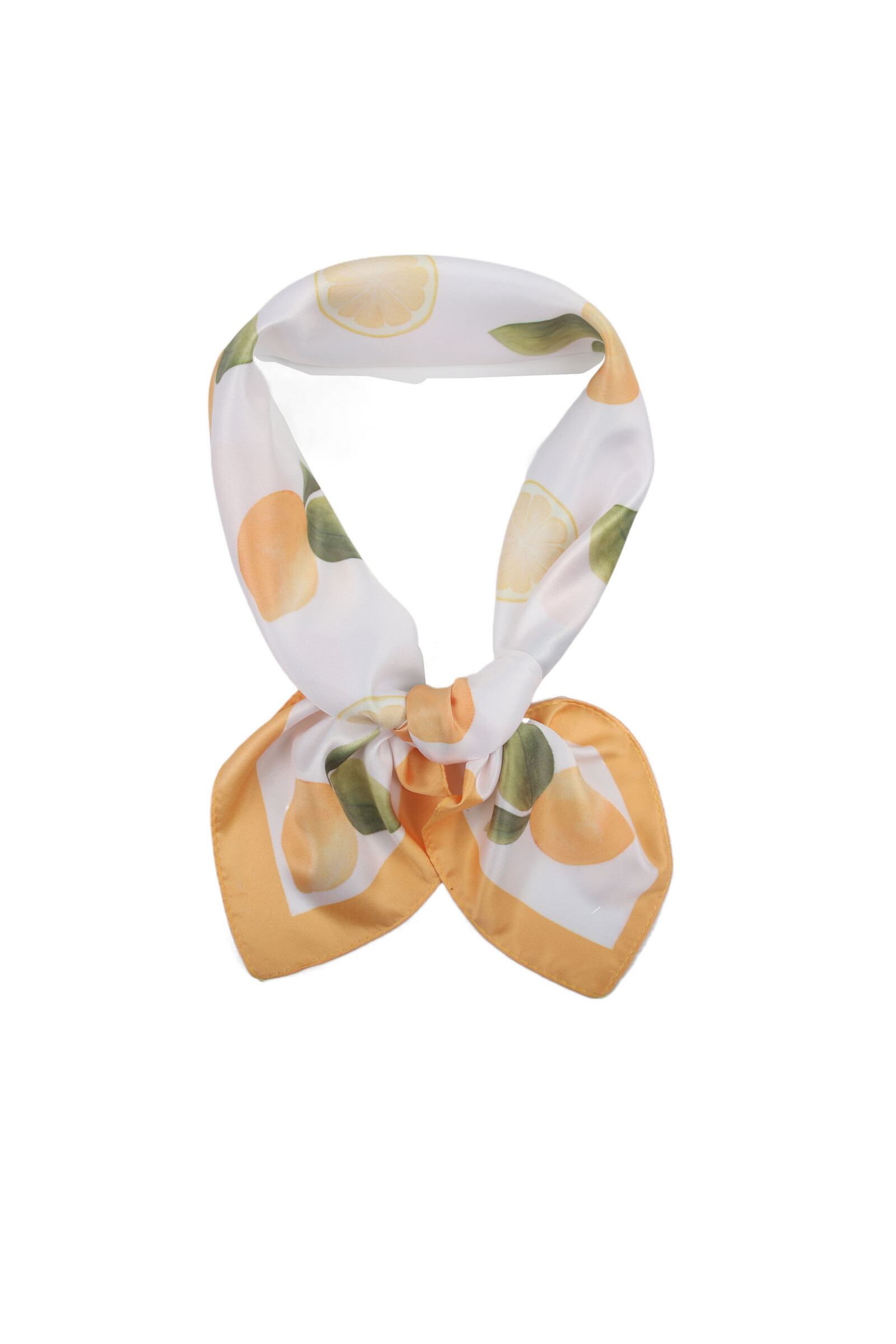 Grossiste Phanie Mode (Phanie accessories) - Foulards carrés imprimé citron – Toucher soie – Inspiration Méditerranéenne