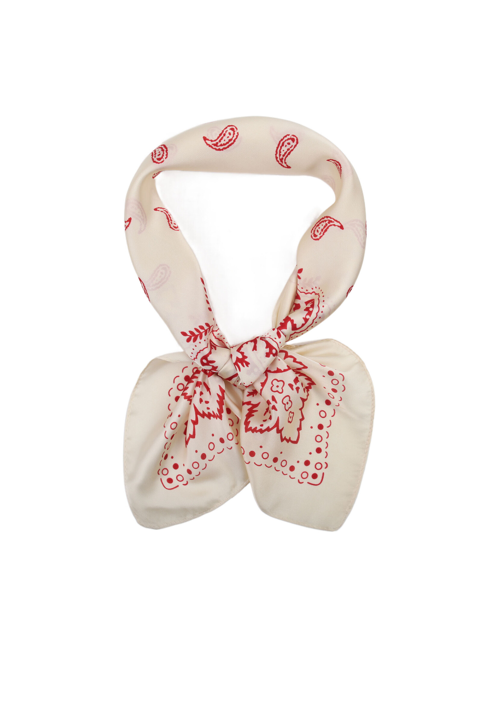 Grossiste Phanie Mode (Phanie accessories) - Petit carré satin toucher soie imprimé bandanas cachemire