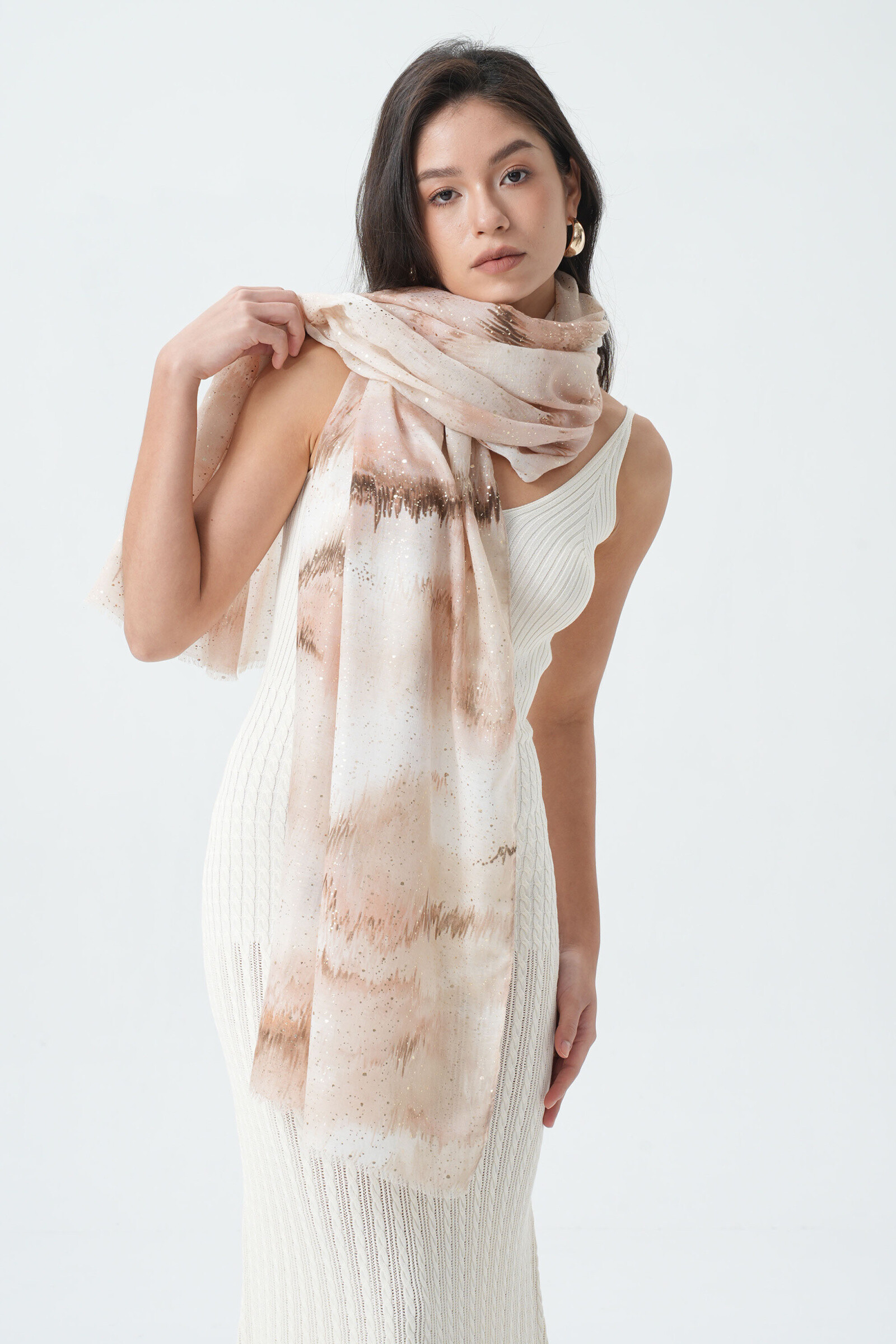 Wholesaler Phanie Mode (Phanie accessories) - Degraded printed scarf with golden keys