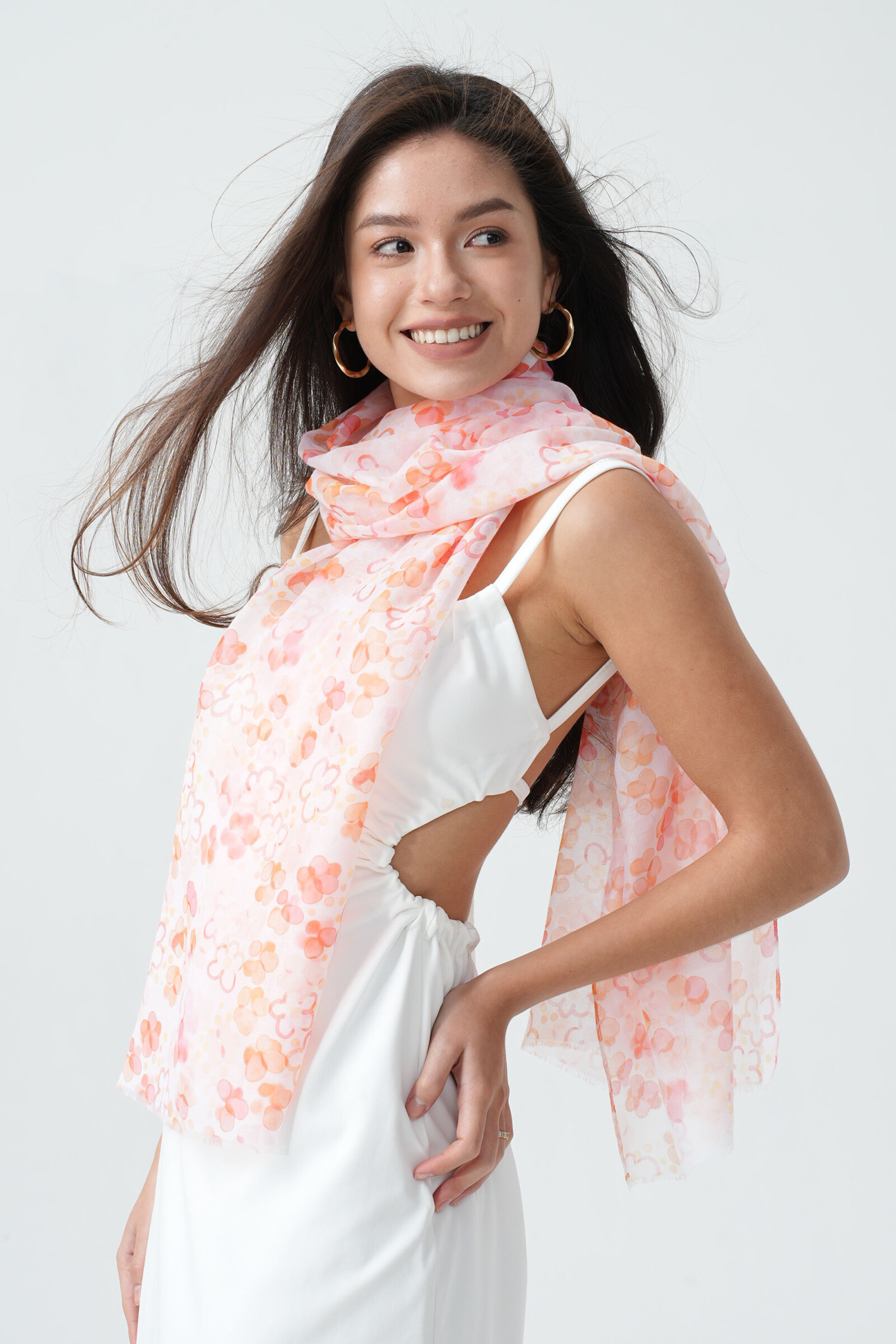 Wholesaler Phanie Mode (Phanie accessories) - Pastel colorful flowery print scarf
