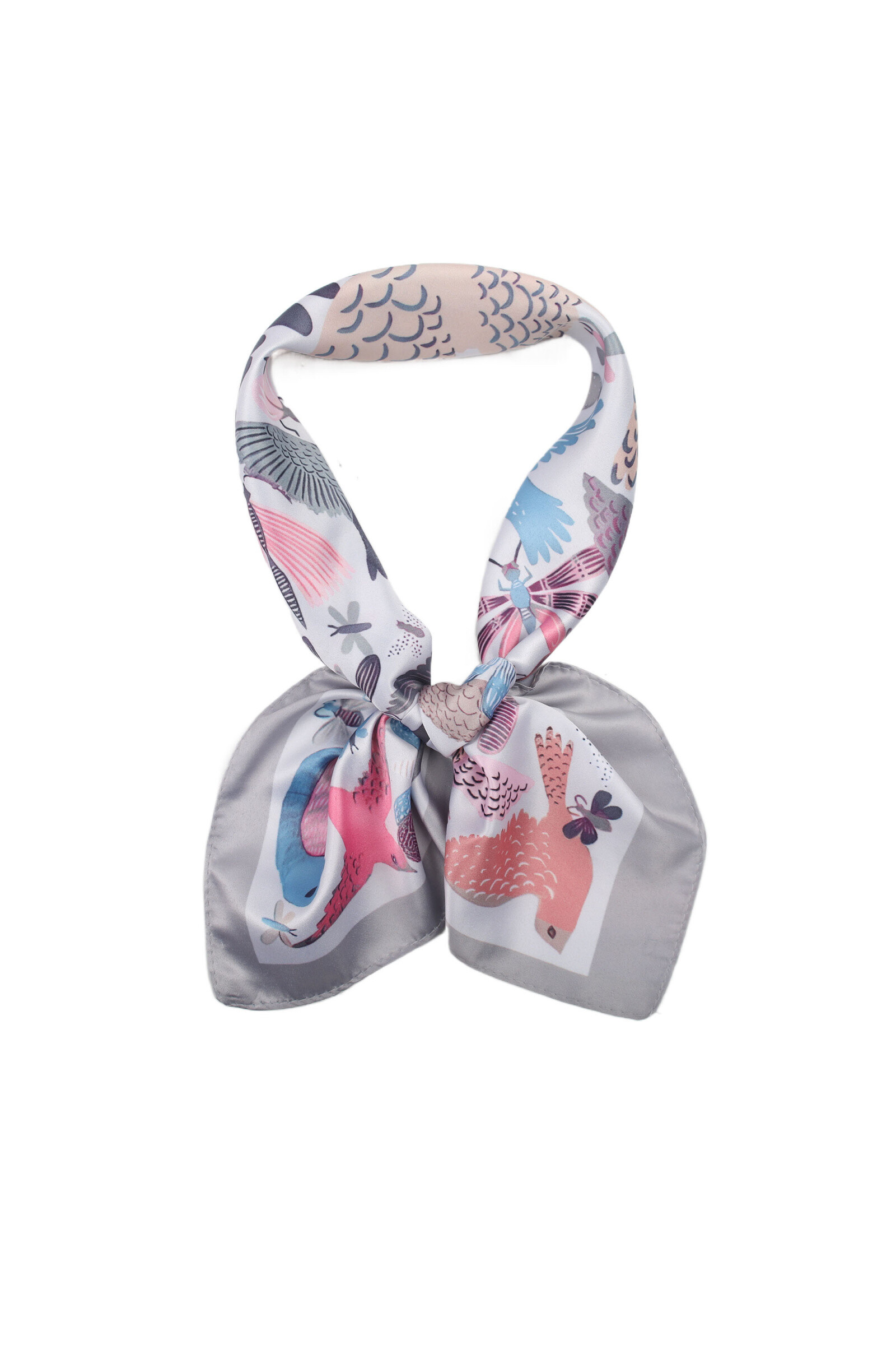Wholesaler Phanie Mode (Phanie accessories) - Small satin satin touch printed birds and butterflies