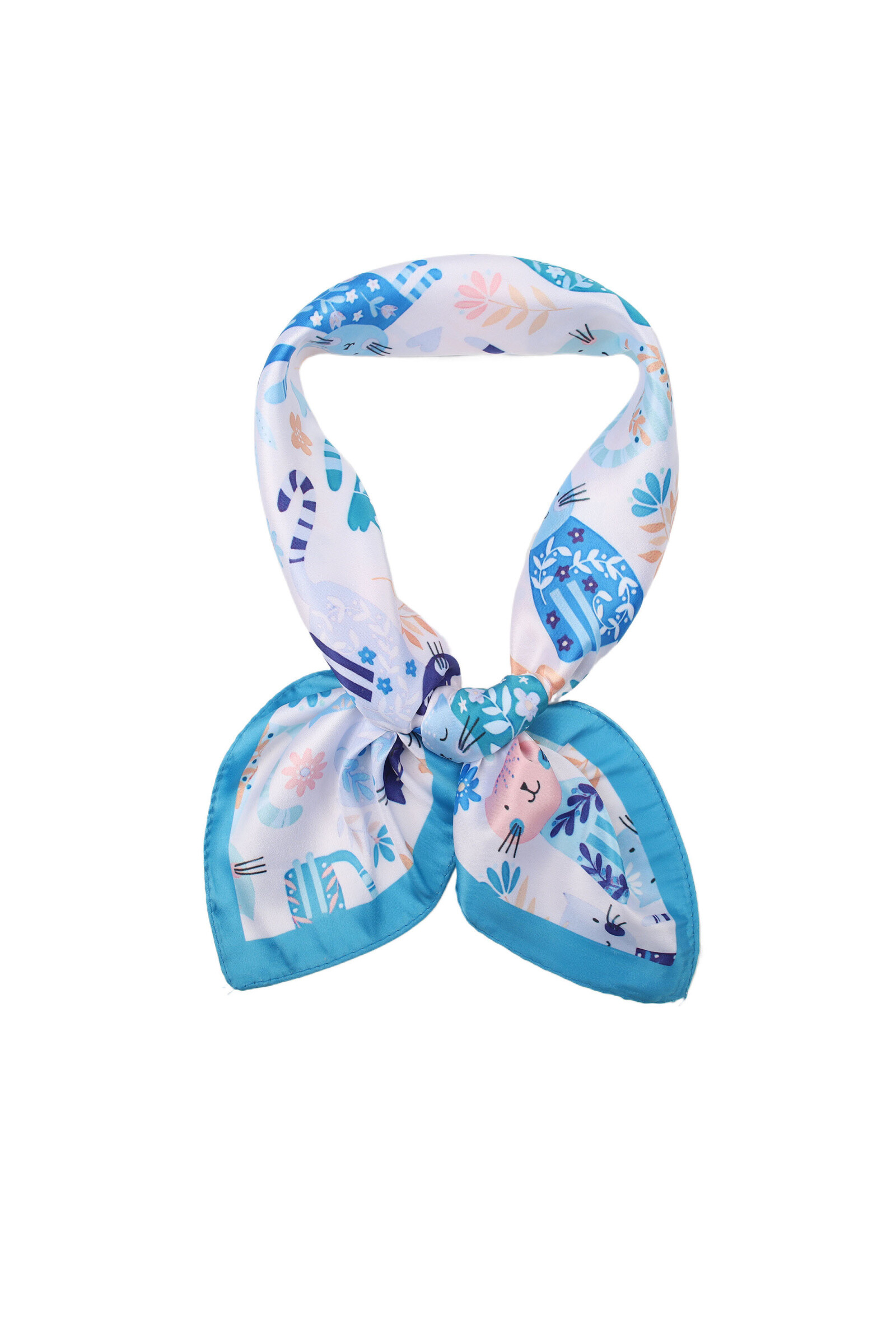 Wholesaler Phanie Mode (Phanie accessories) - Small satin satin touch printed cats cats