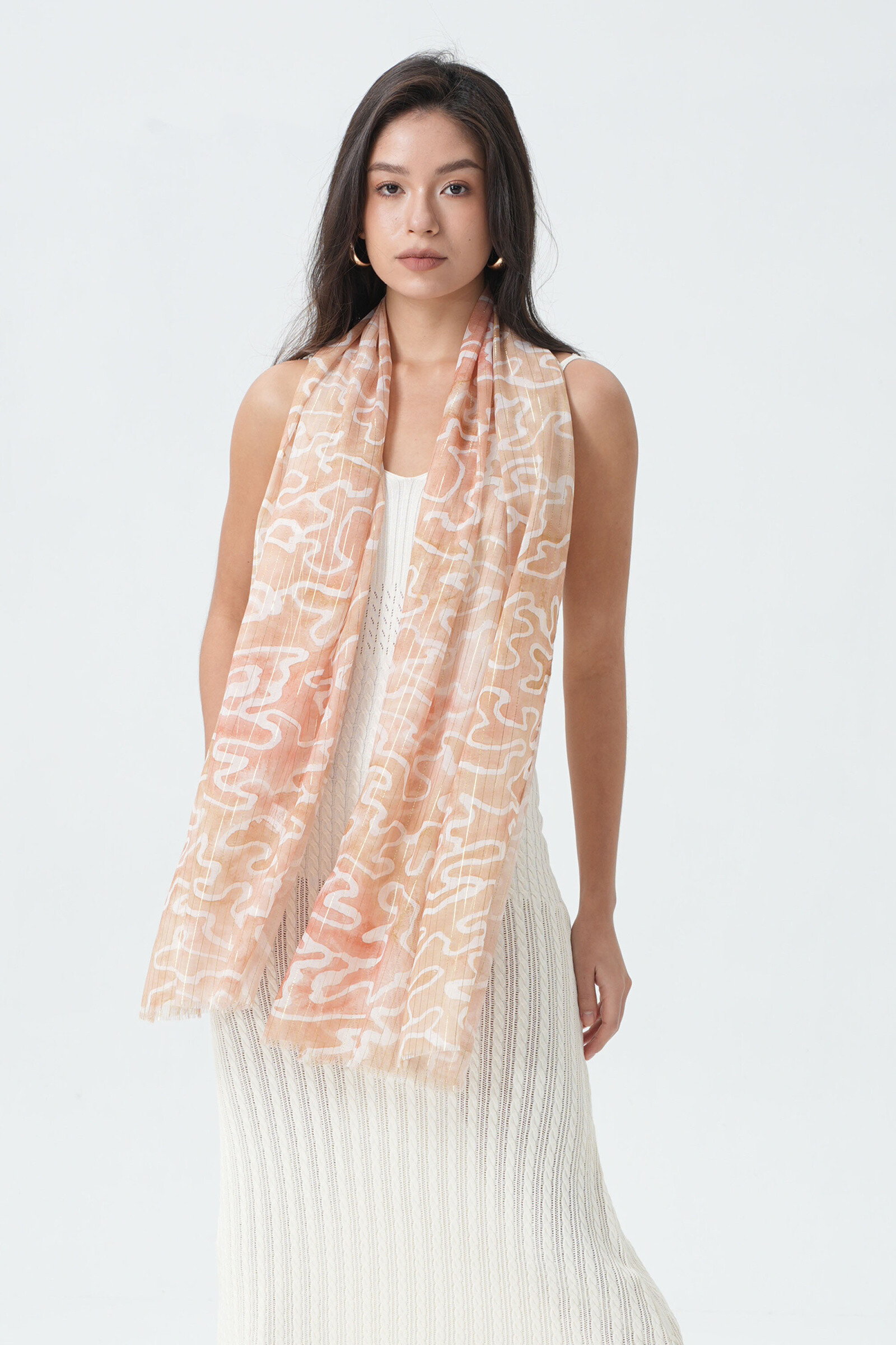 Wholesaler Phanie Mode (Phanie accessories) - Abstract print scarf with Lurex