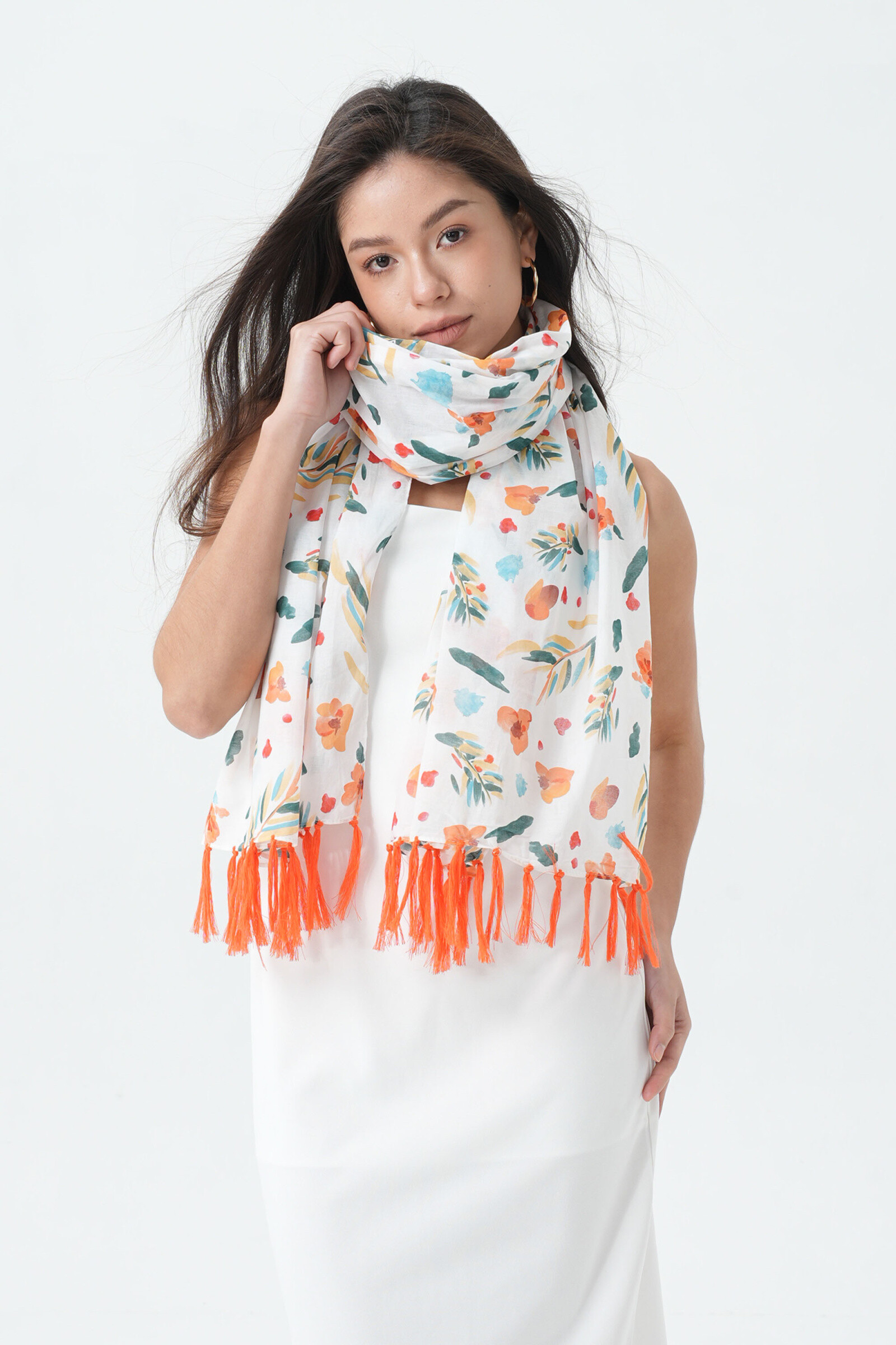 Wholesaler Phanie Mode (Phanie accessories) - Cotton scarf with fringes