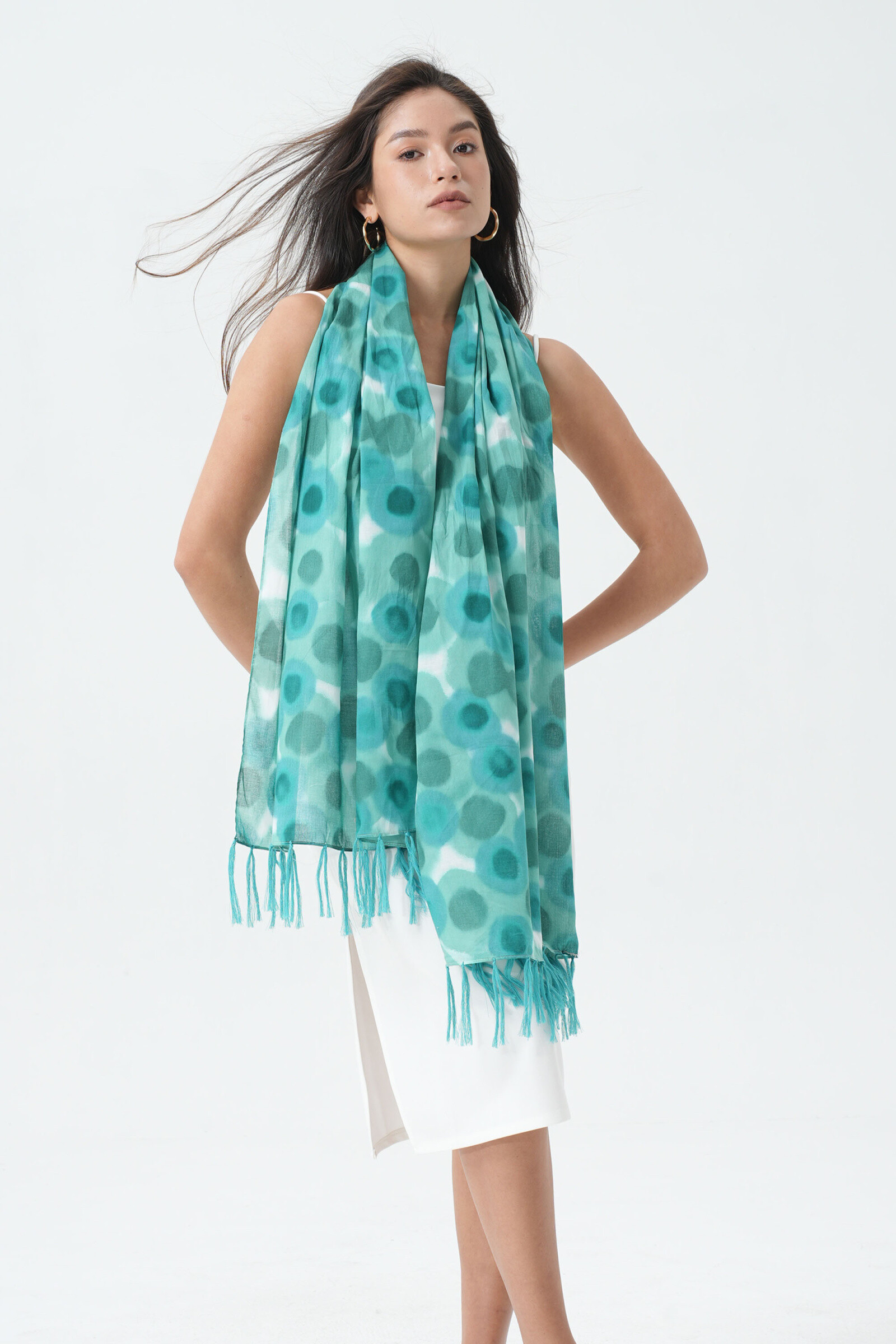 Wholesaler Phanie Mode (Phanie accessories) - Cotton scarf with fringes