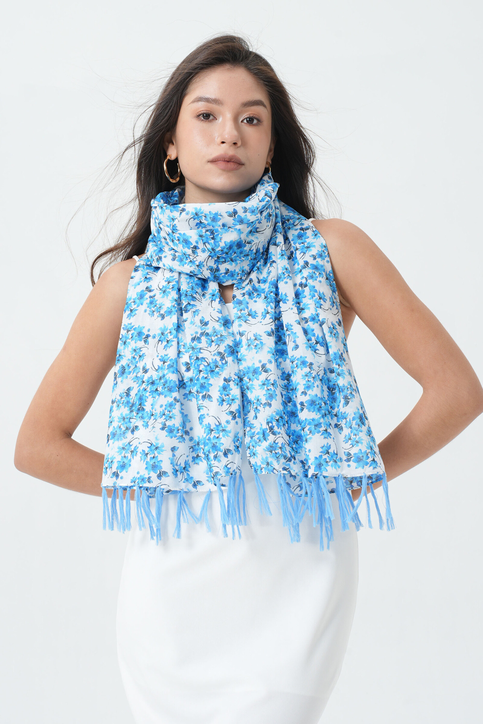 Wholesaler Phanie Mode (Phanie accessories) - Cotton scarf with fringes