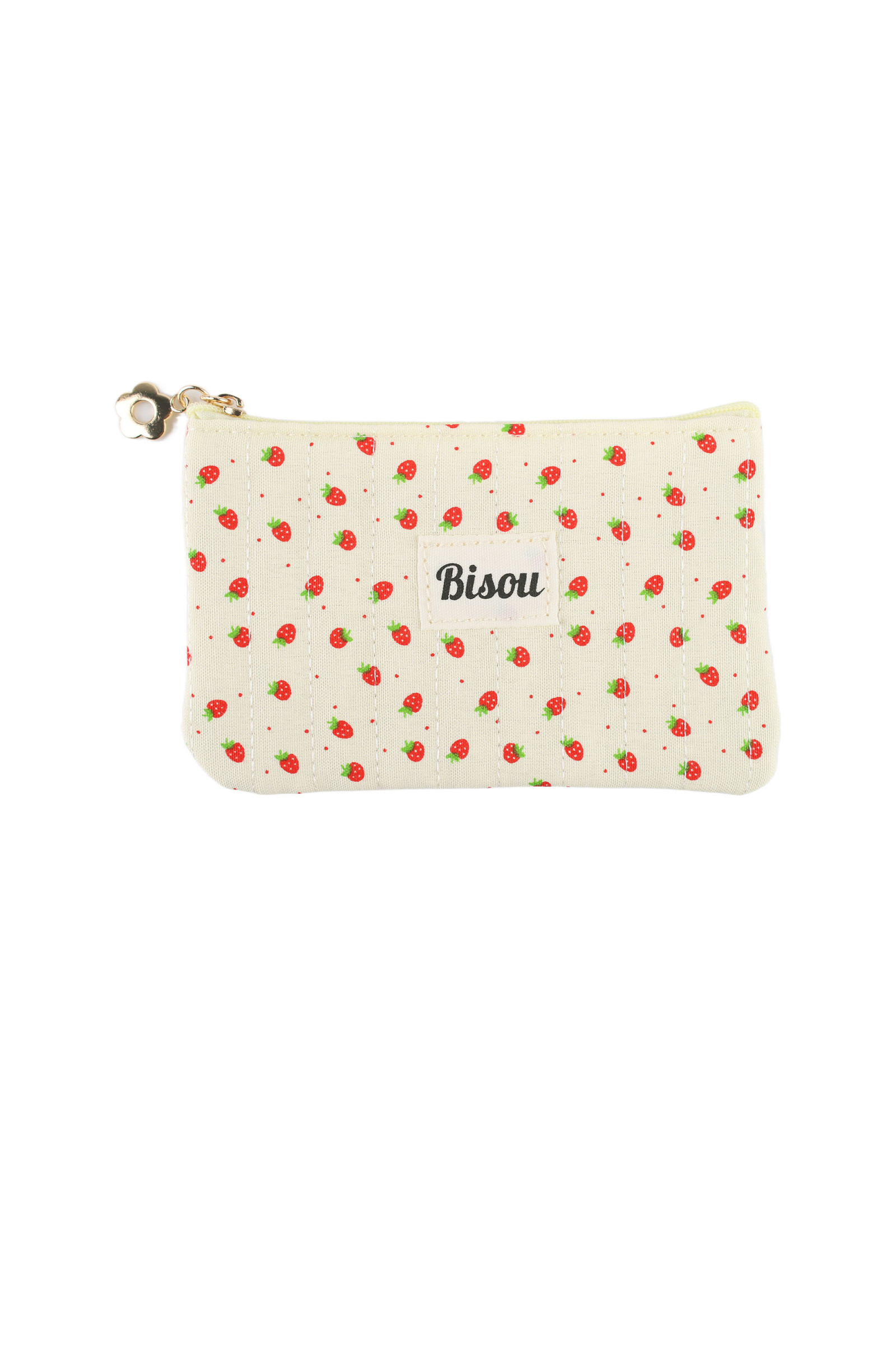 Mayorista Phanie Mode (Phanie accessories) - Mini bolso de algodón y yute con estampado de fresas Bisou