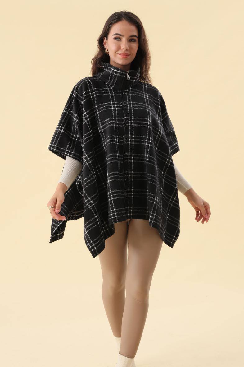 Grossiste Phanie Mode (Phanie accessories) - Poncho à carreaux