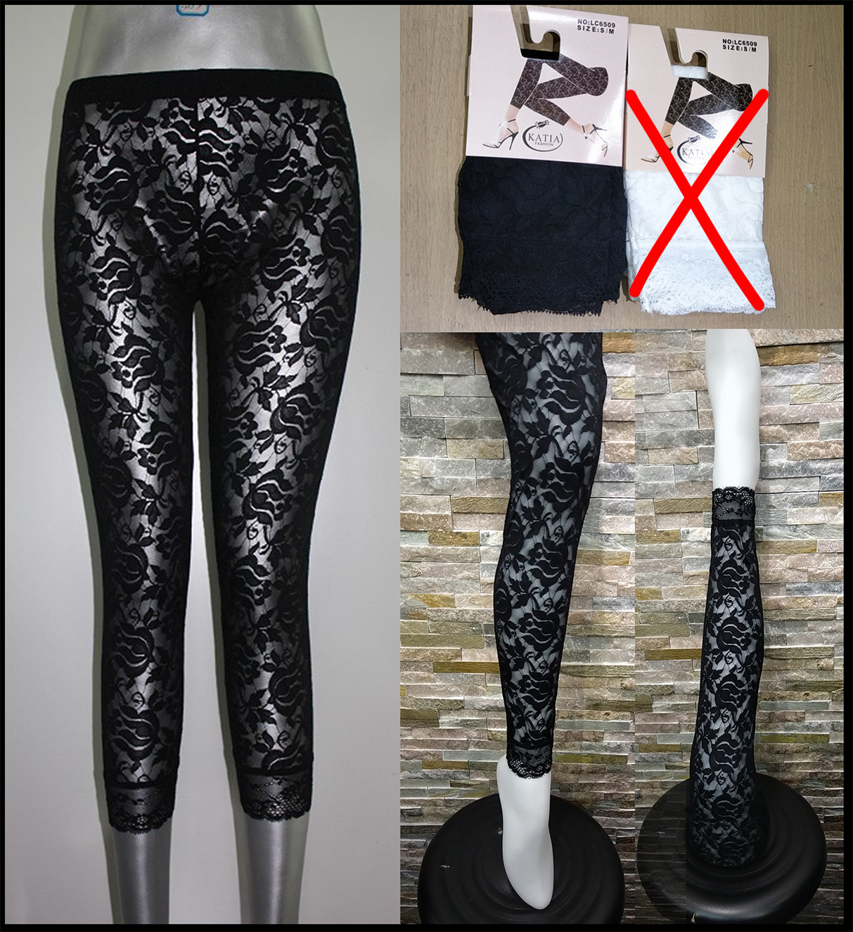 Großhändler PHENIX ROUGE - LEGGINGS MIT BLUMENSPITZE